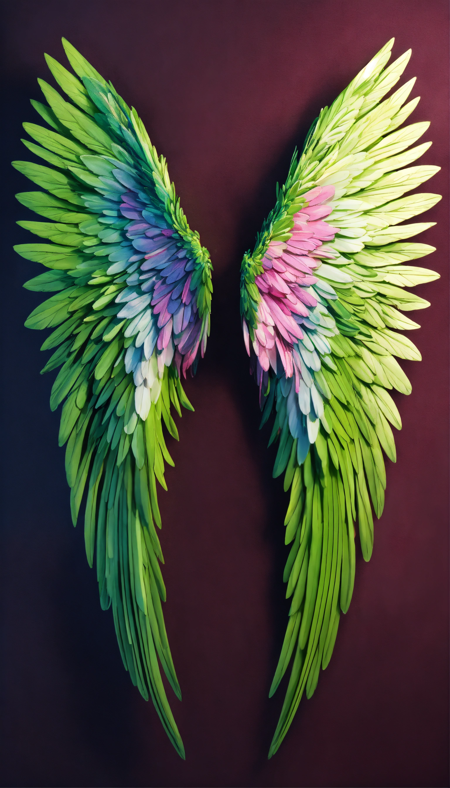Lexica Beautiful and perfect small angel wings of vibrant green color