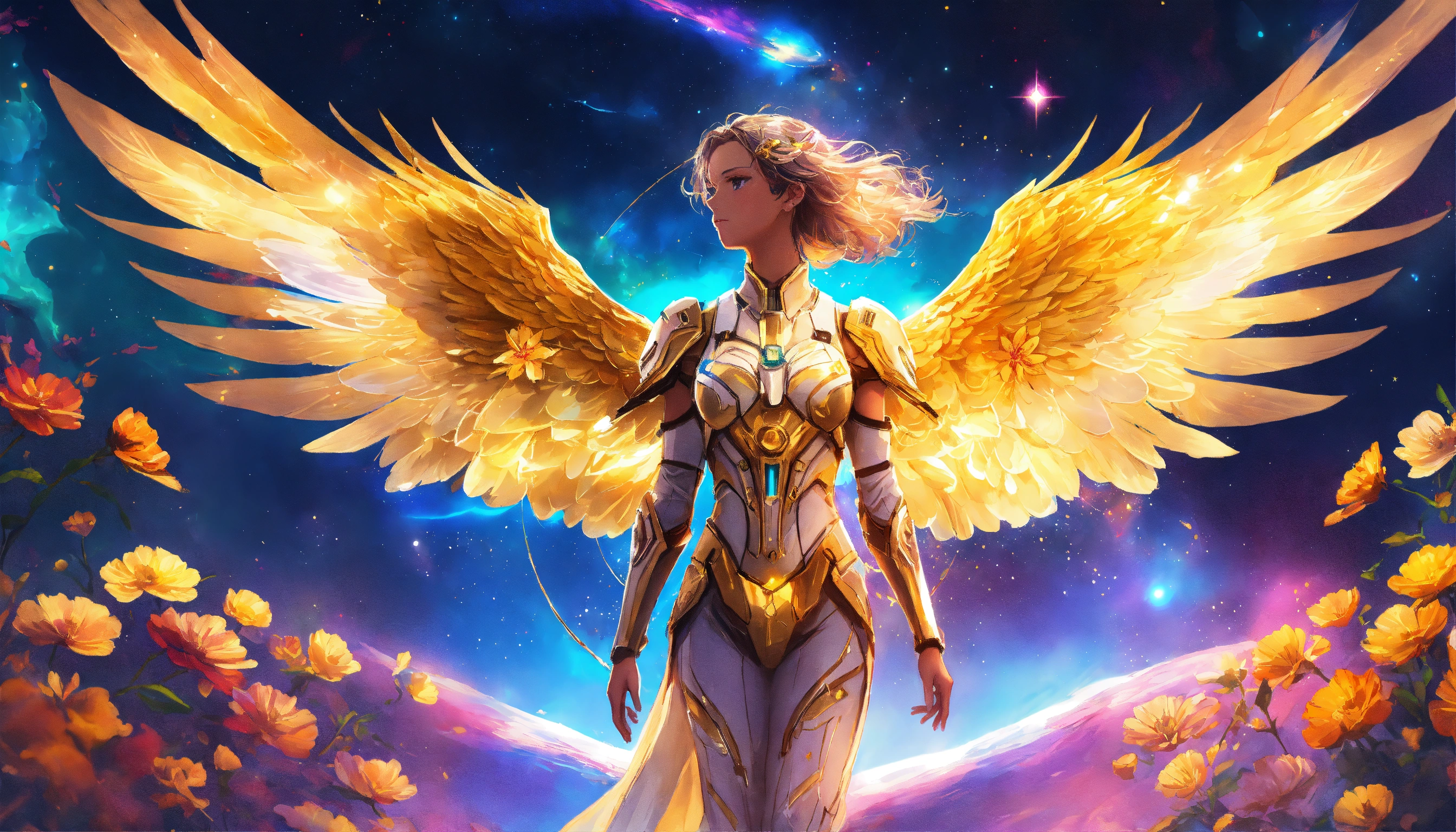 Lexica - Anime cyberpunk digital painting of an angel with beautiful ...