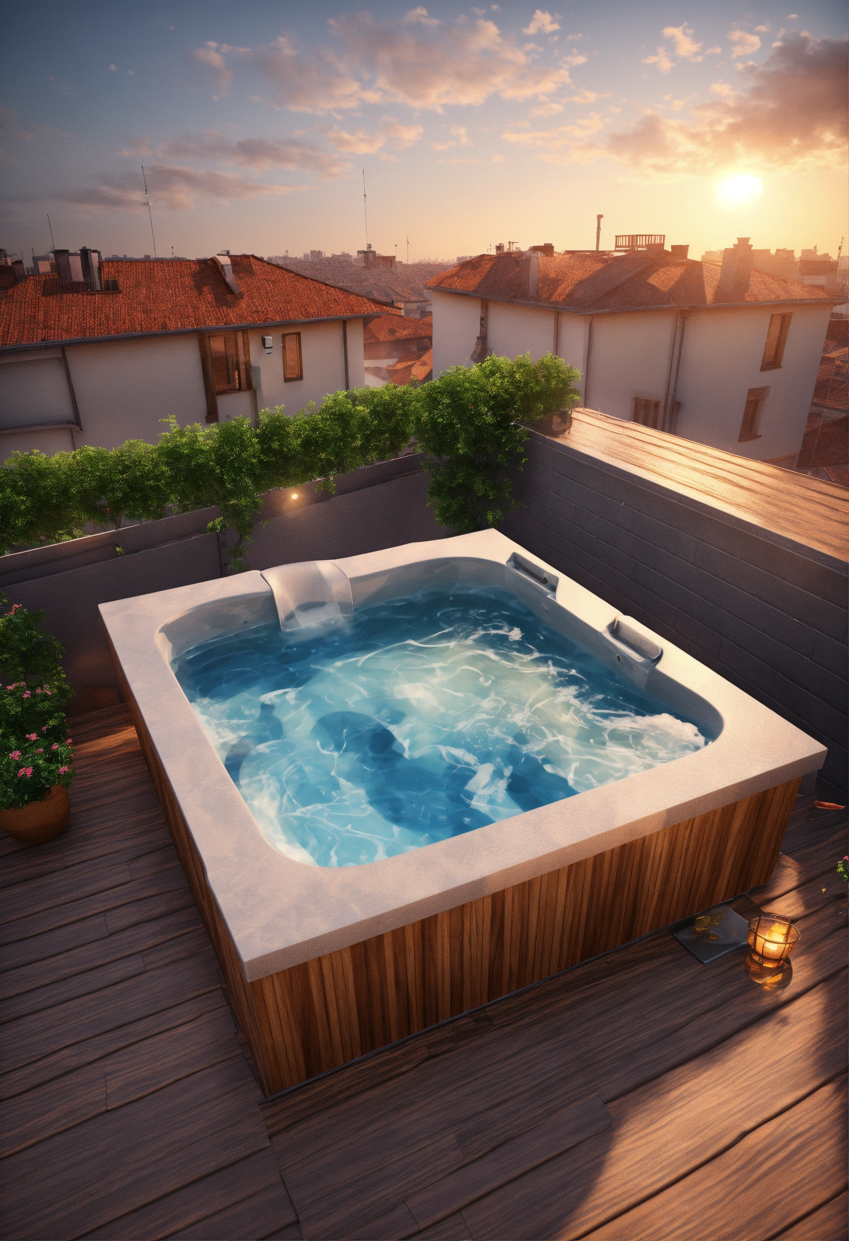 Lexica - Jaccuzzi on the roof of my house 3d art
