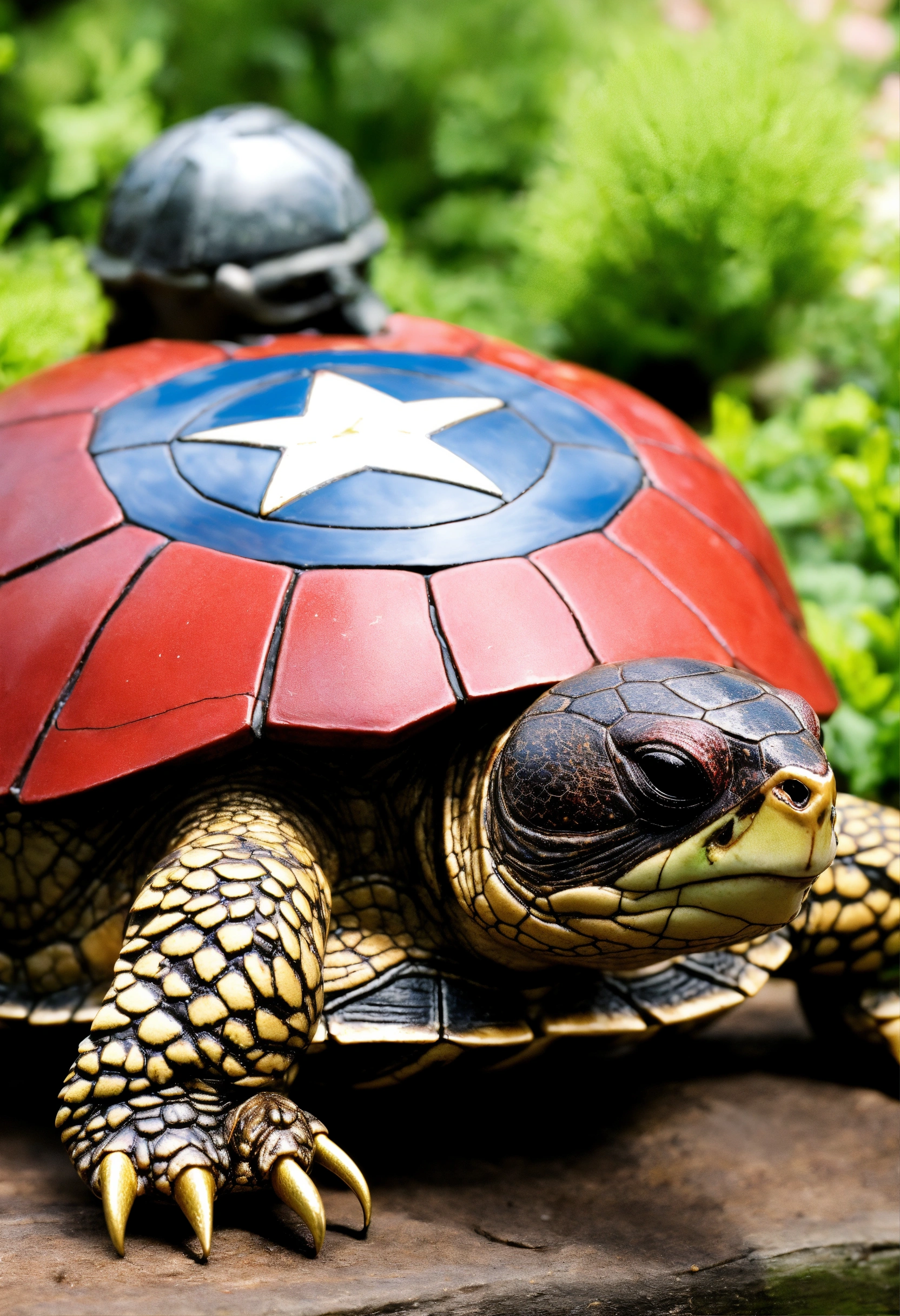 Lexica - Realistic, captain america skinned turtle, in the garden ...