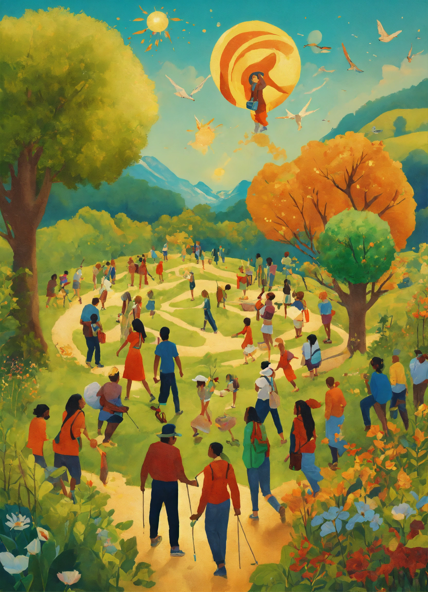 Lexica - An image that shows a united community, perhaps a symbolic ...