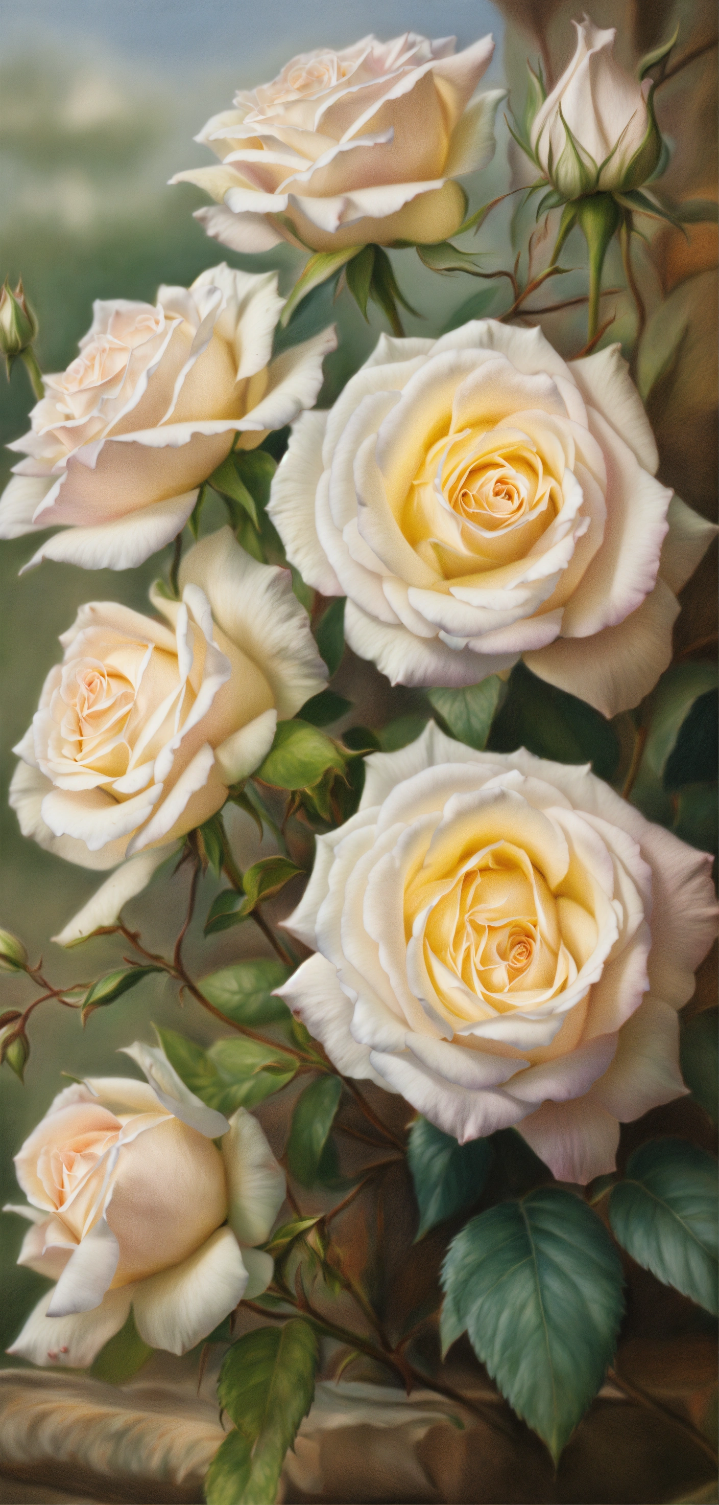 Lexica - Pencil drawing of a beautiful white roses, pastel colours ...