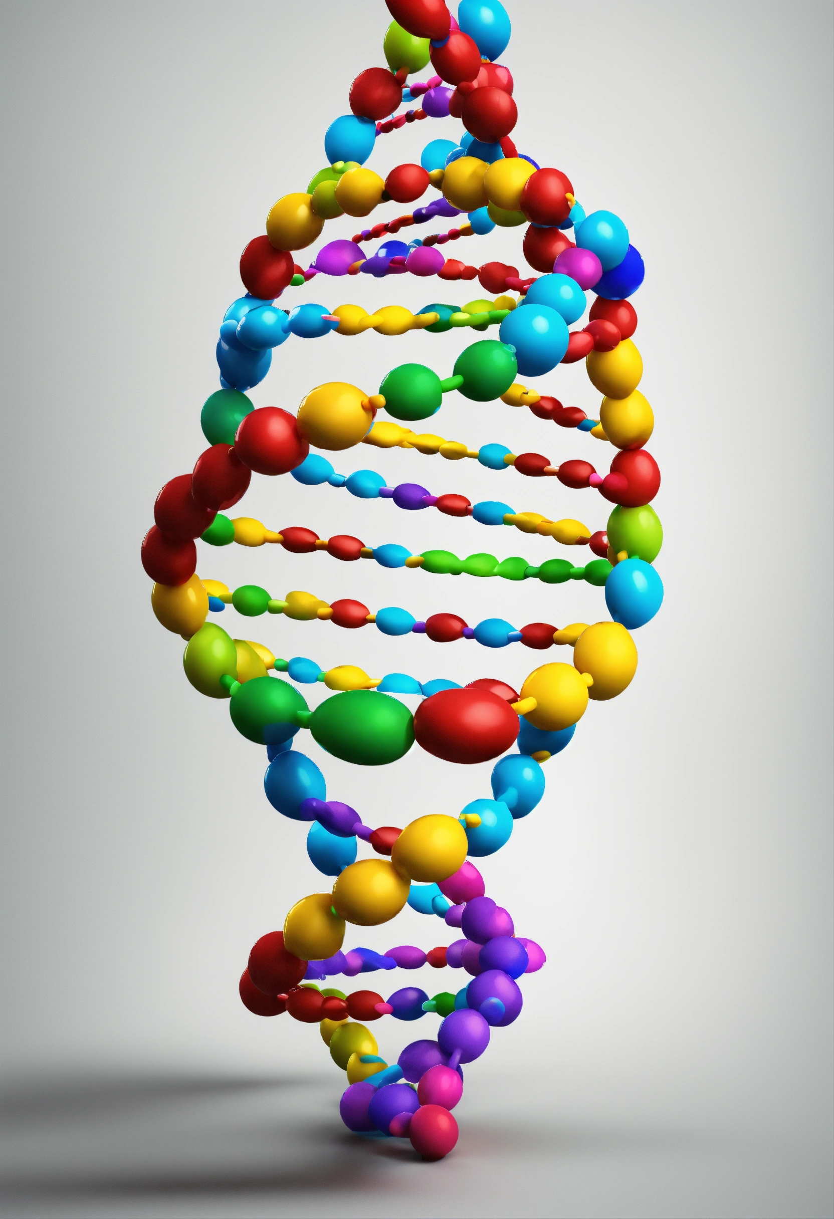 Lexica Create A Single Colorful And Futuristic Dna Molecule On A Completely White