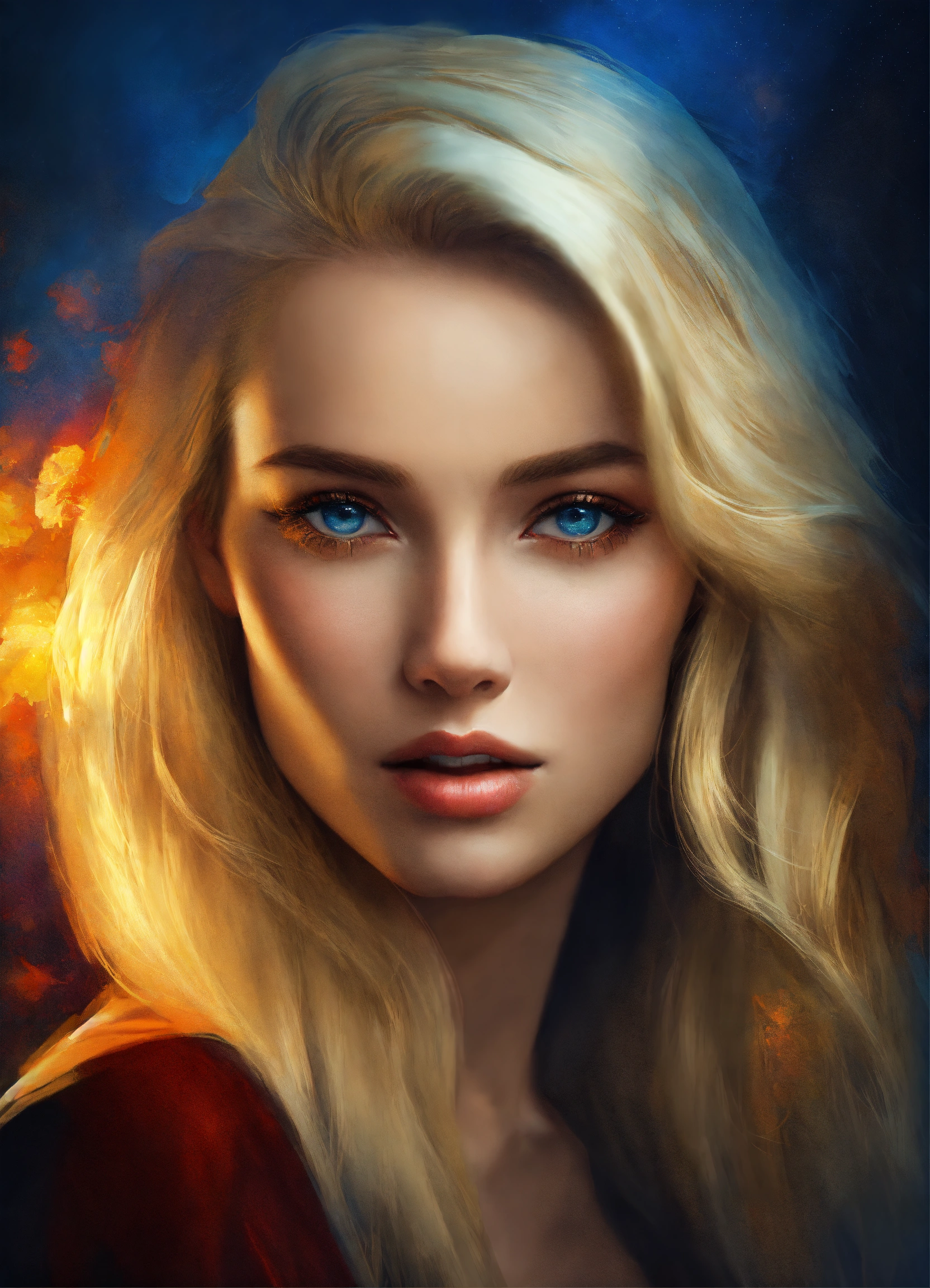 Lexica - Portrait of a beautiful mystery blond woman by digital artist