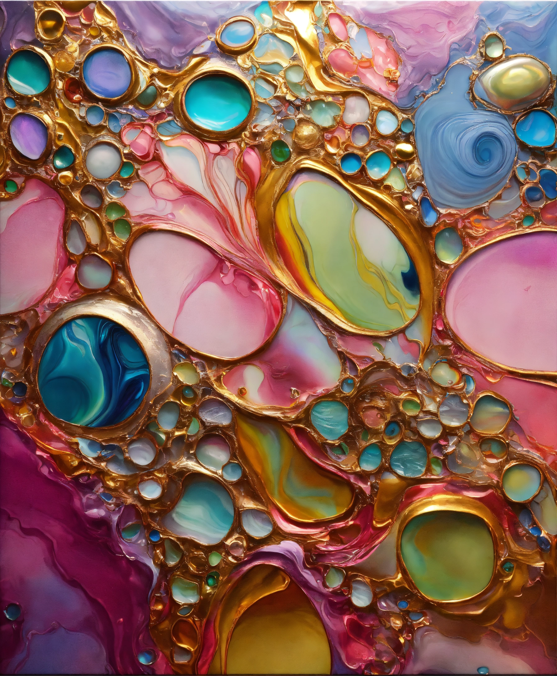 Lexica - Colorful abstract painting oil and water complex complicated ...