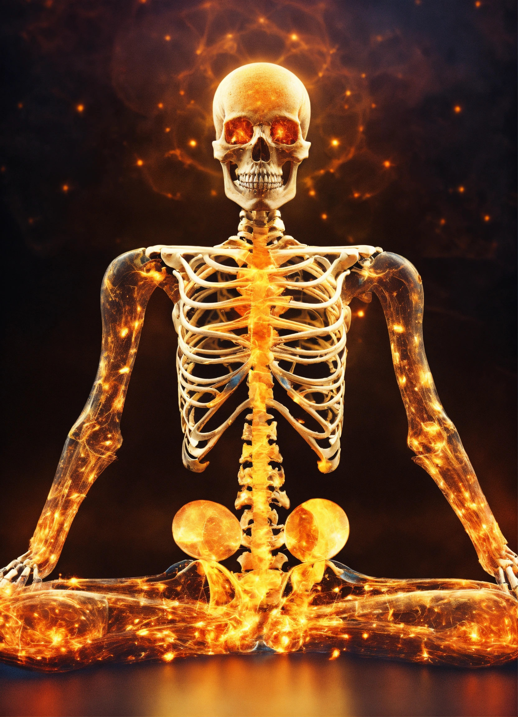Lexica - Chakra min body and soul , skeleton body turning into matter