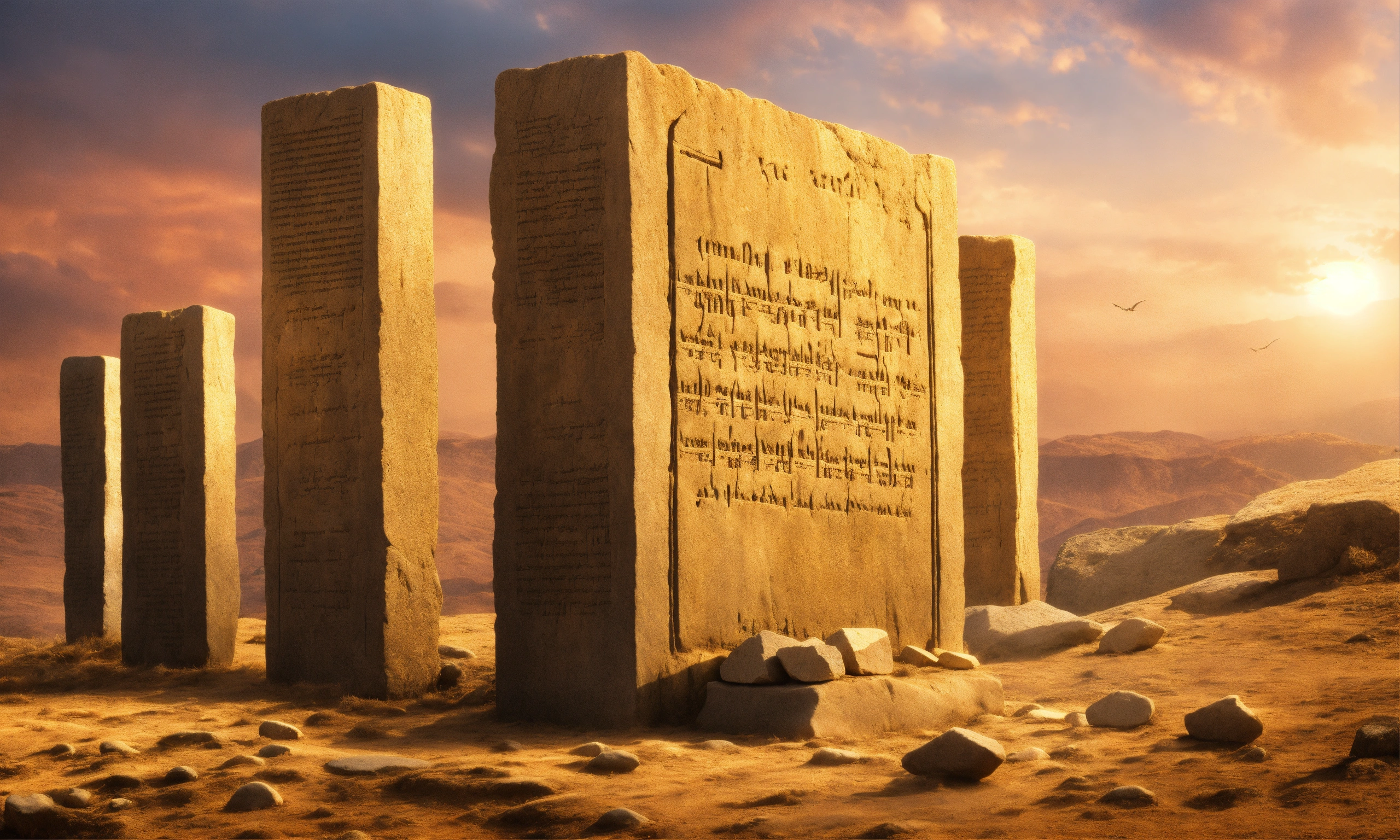 Lexica Stone Tablets Hz. In Moses' hands are the stone tablets of the Bible given to him by