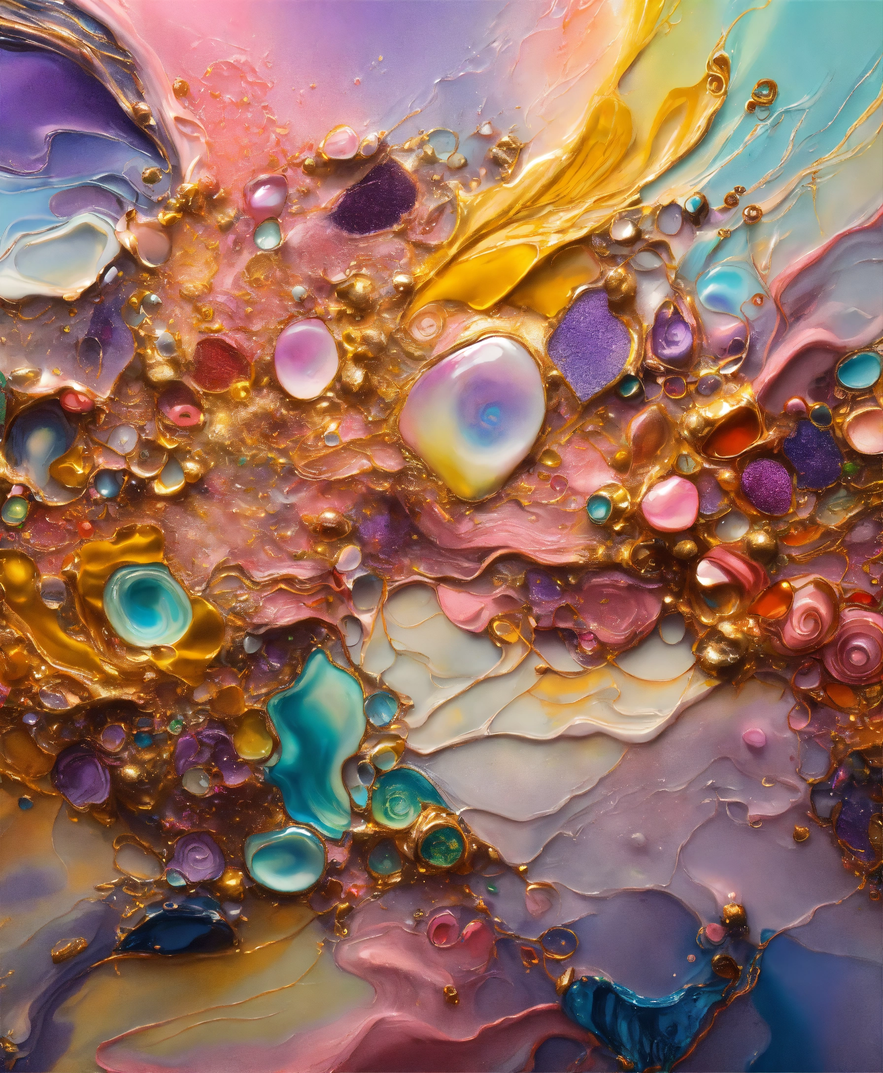 Lexica - Colorful abstract painting oil and water complex complicated ...