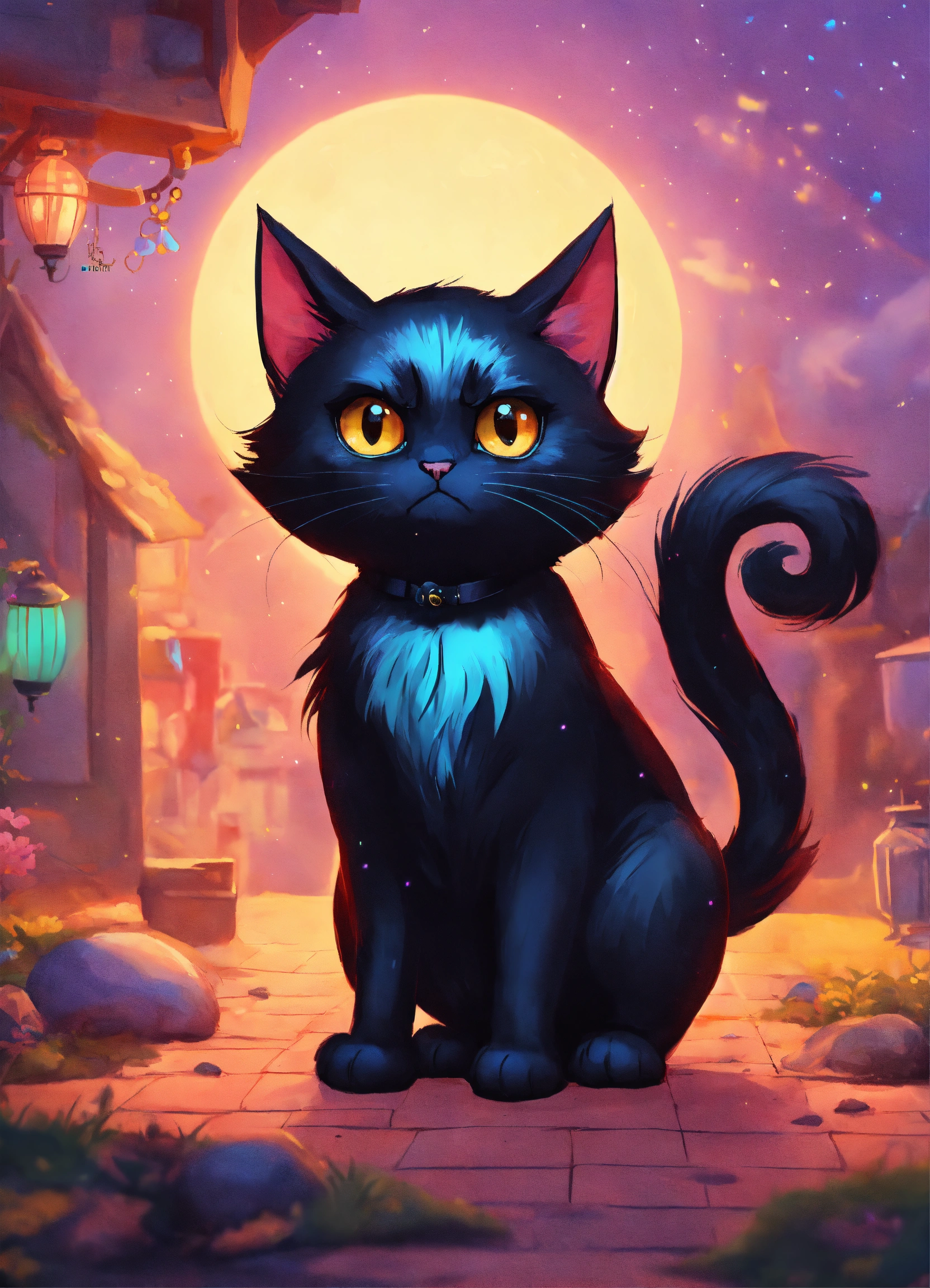 Lexica - Cute and adorable cartoon Angry black cat, standing up, fantasy,  dreamlike, surrealism, super cute, trending on art station