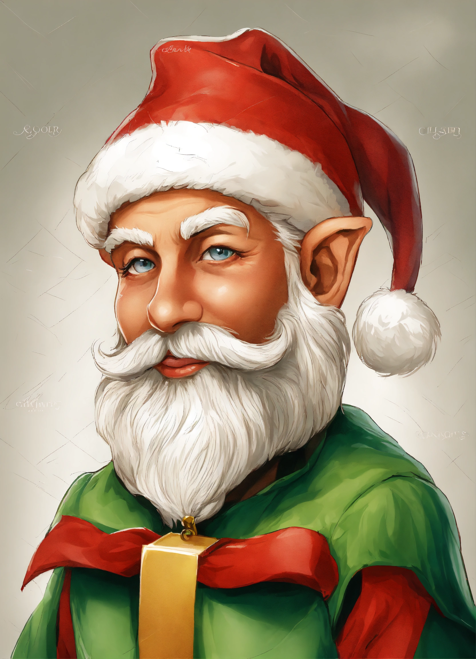 Lexica - The illustration of Santa Claus's elf in color on a white ...