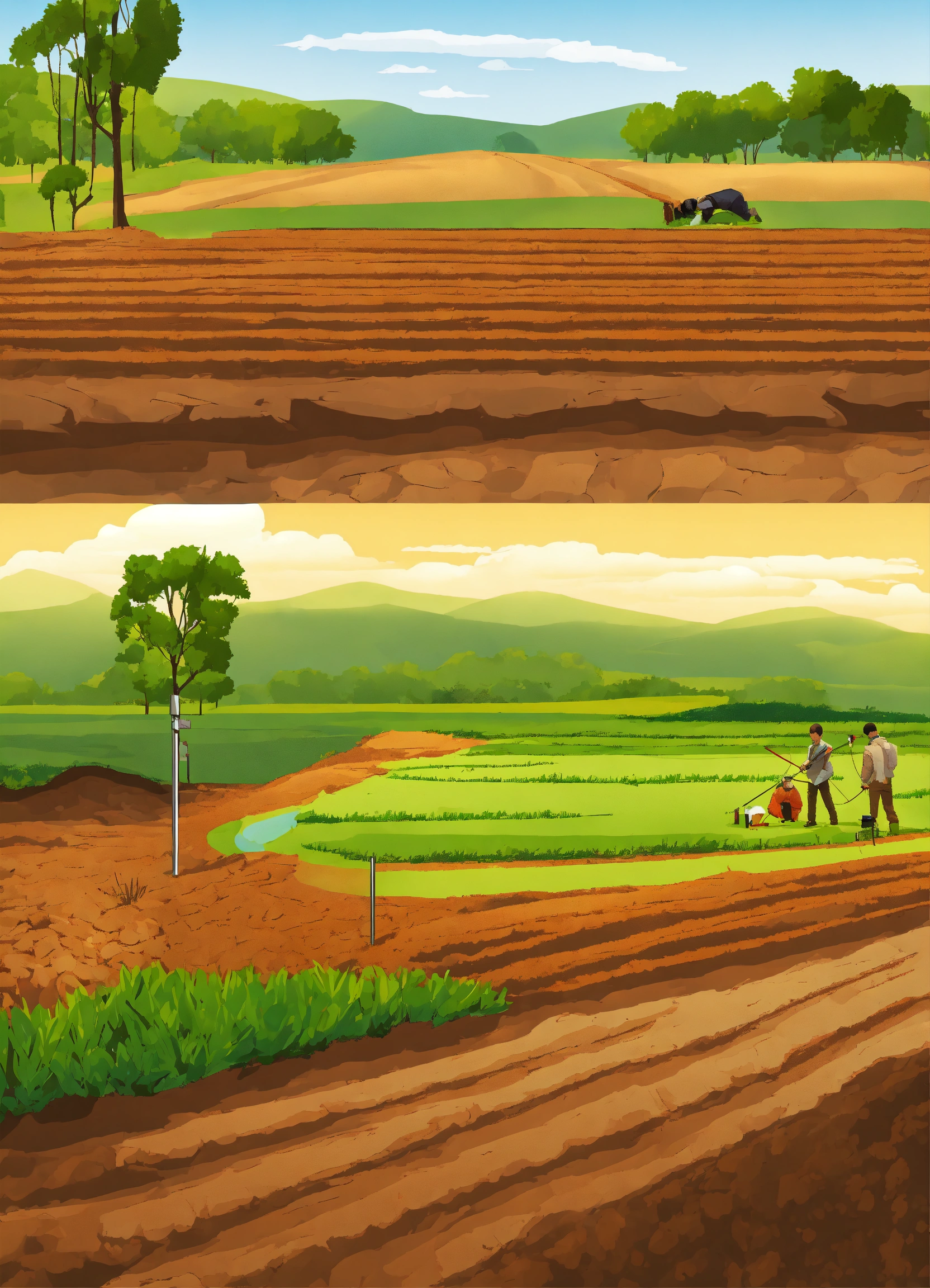 Lexica - Amin measuring land and plotting, vector and closeup