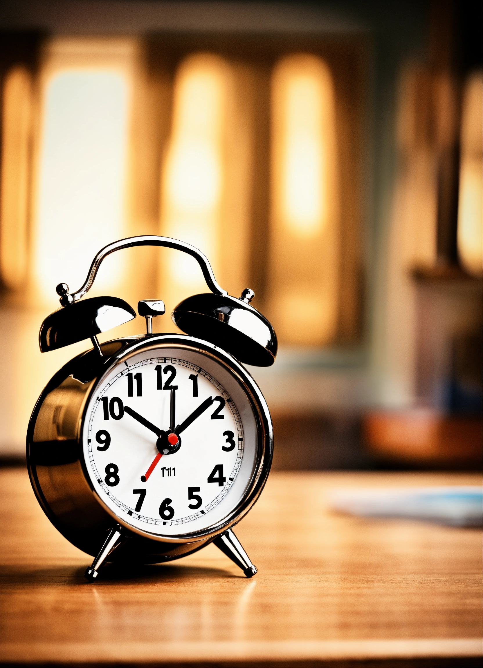 Lexica An alarm clock with number 1111 on the screen on a table and a