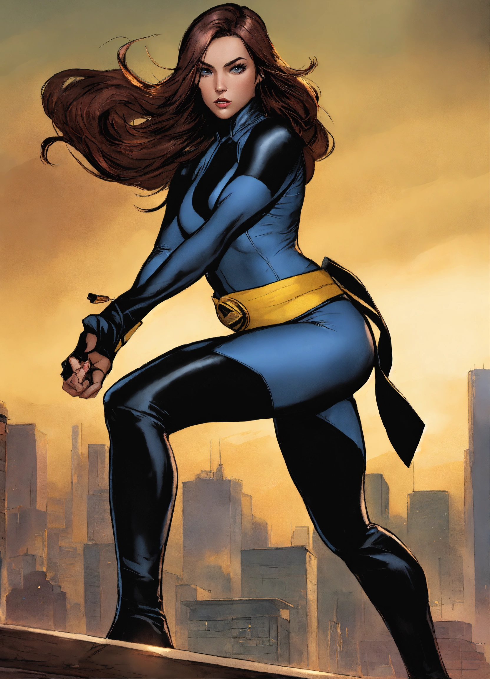 Lexica - Female X-Men Shadowcat wearing black martial artist tights