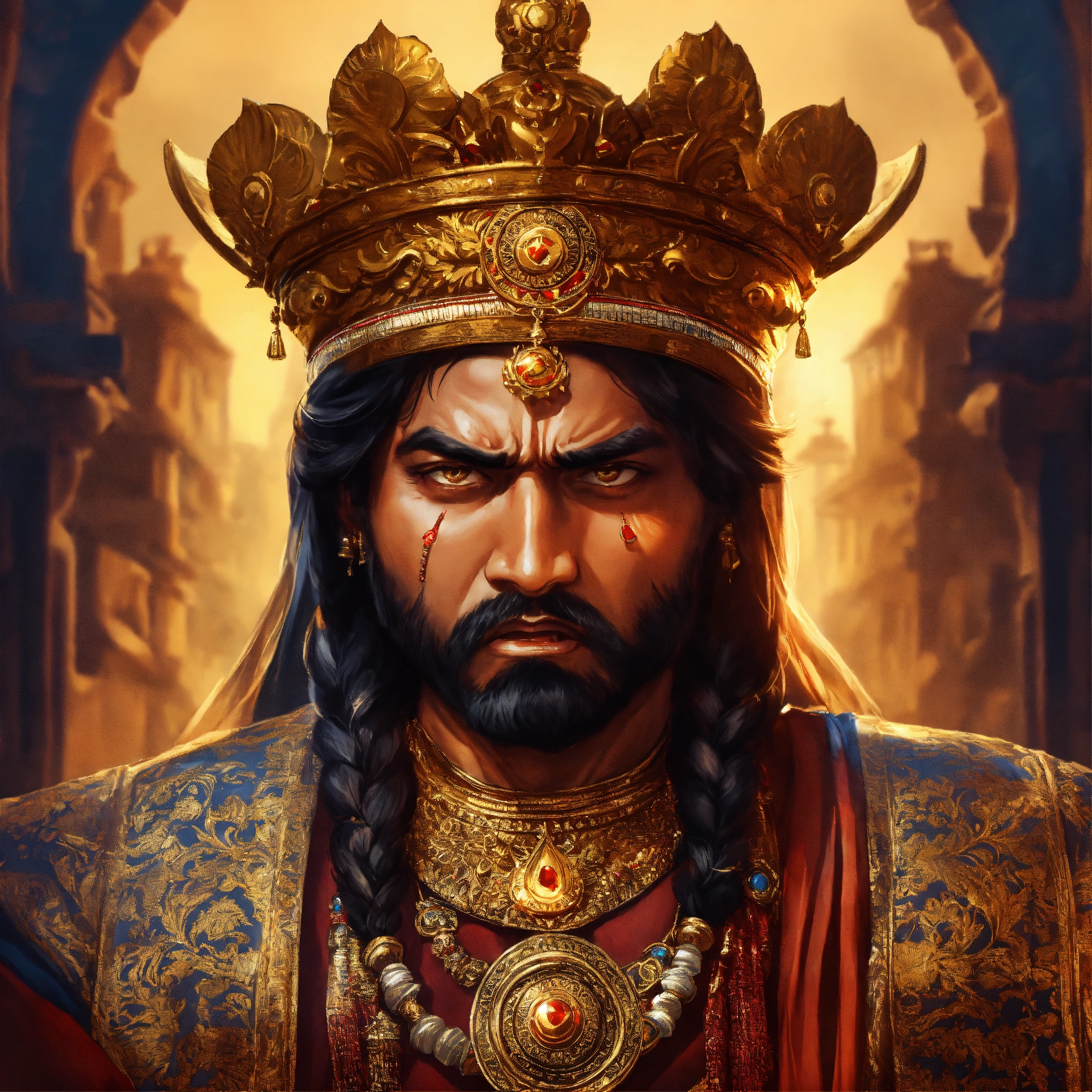 Lexica - Indian king akhira angry face