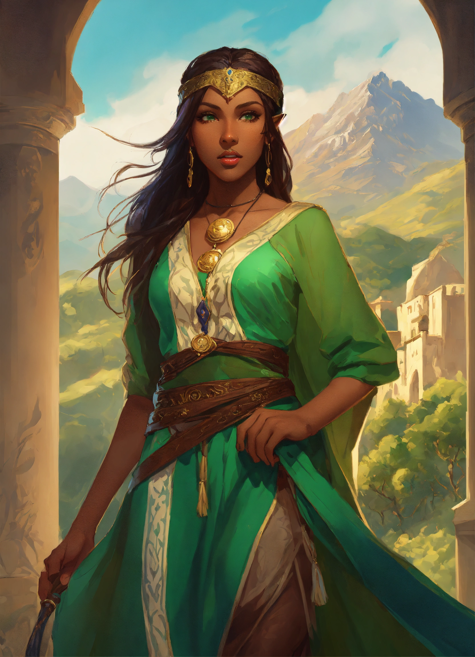 Lexica - Full body portrait of gorgeous elf female scout, high ...