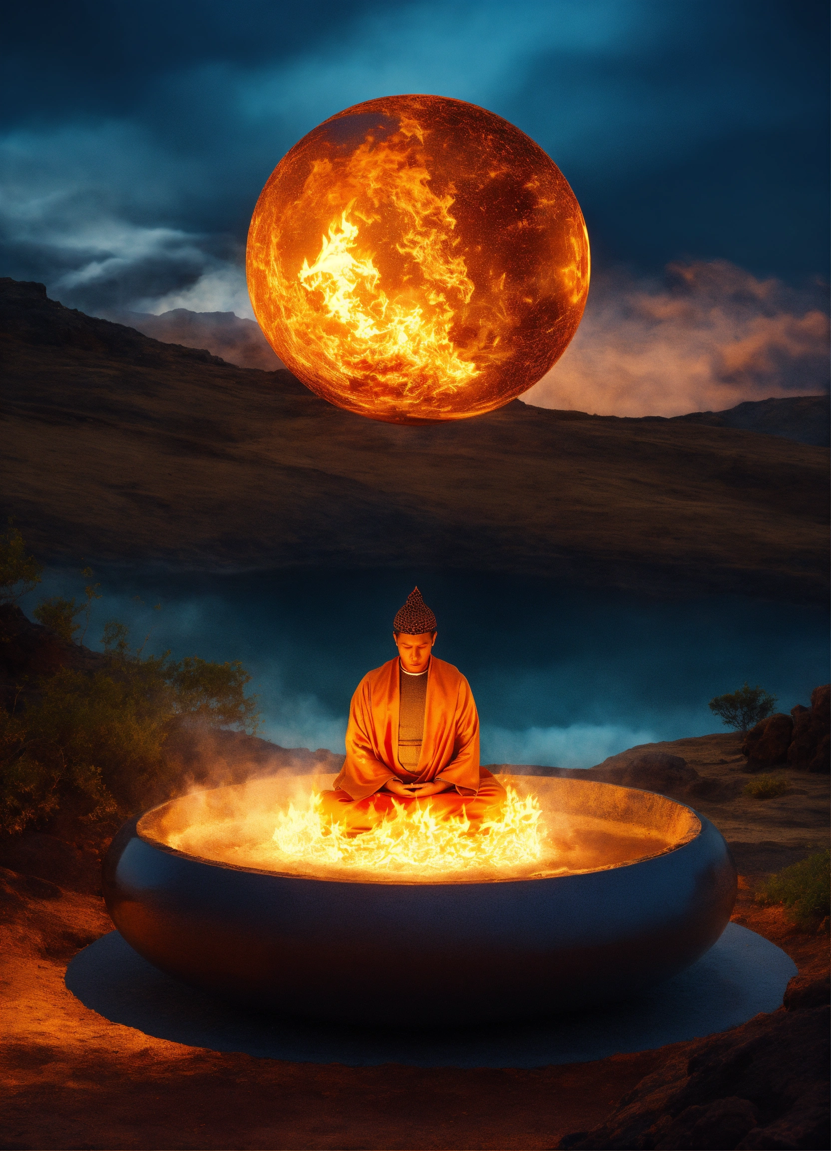 Lexica - Sphere made inliquid , fire , with a dark fraile in cloth ...