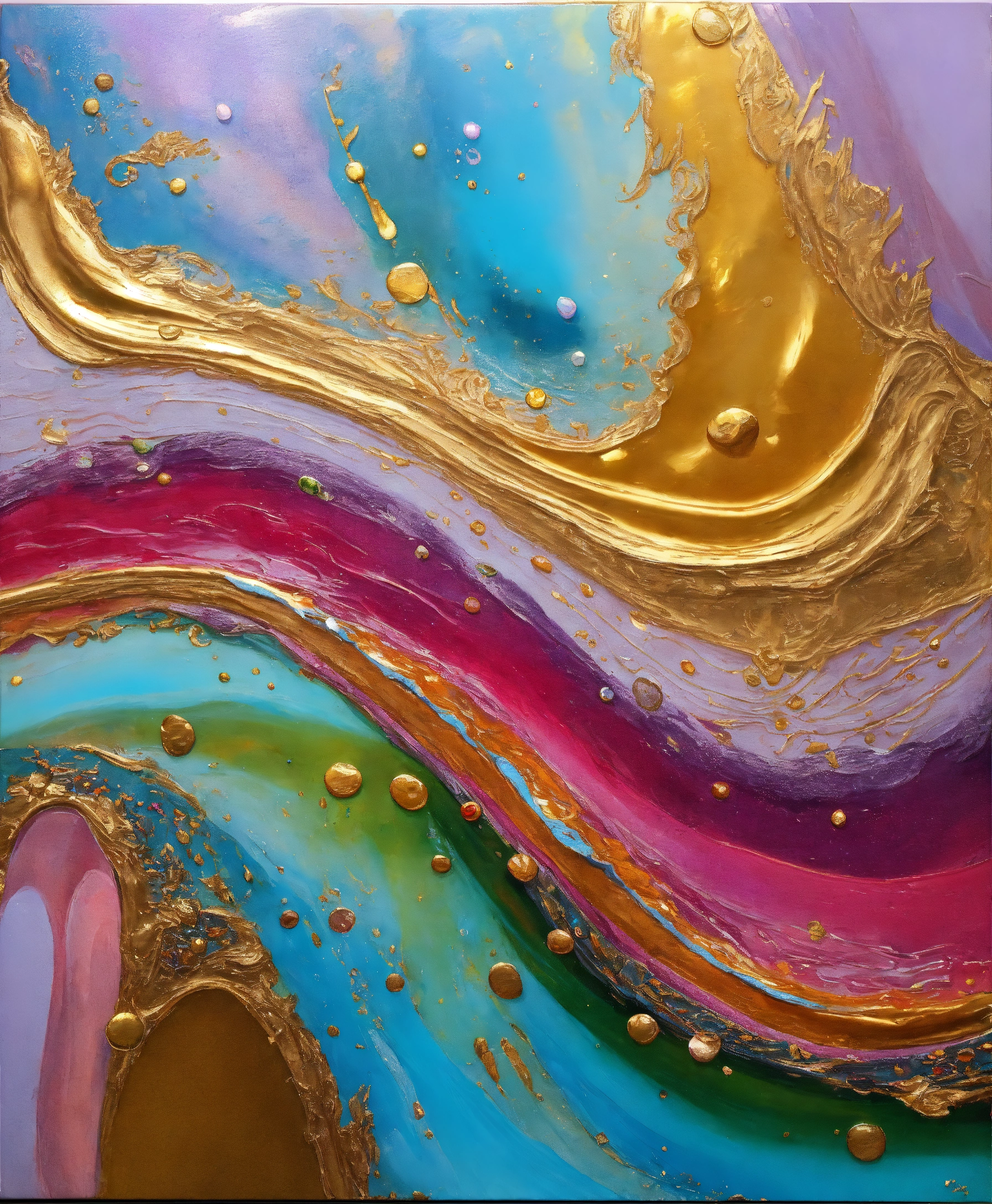 Lexica - Colorful abstract painting oil and water complex complicated ...