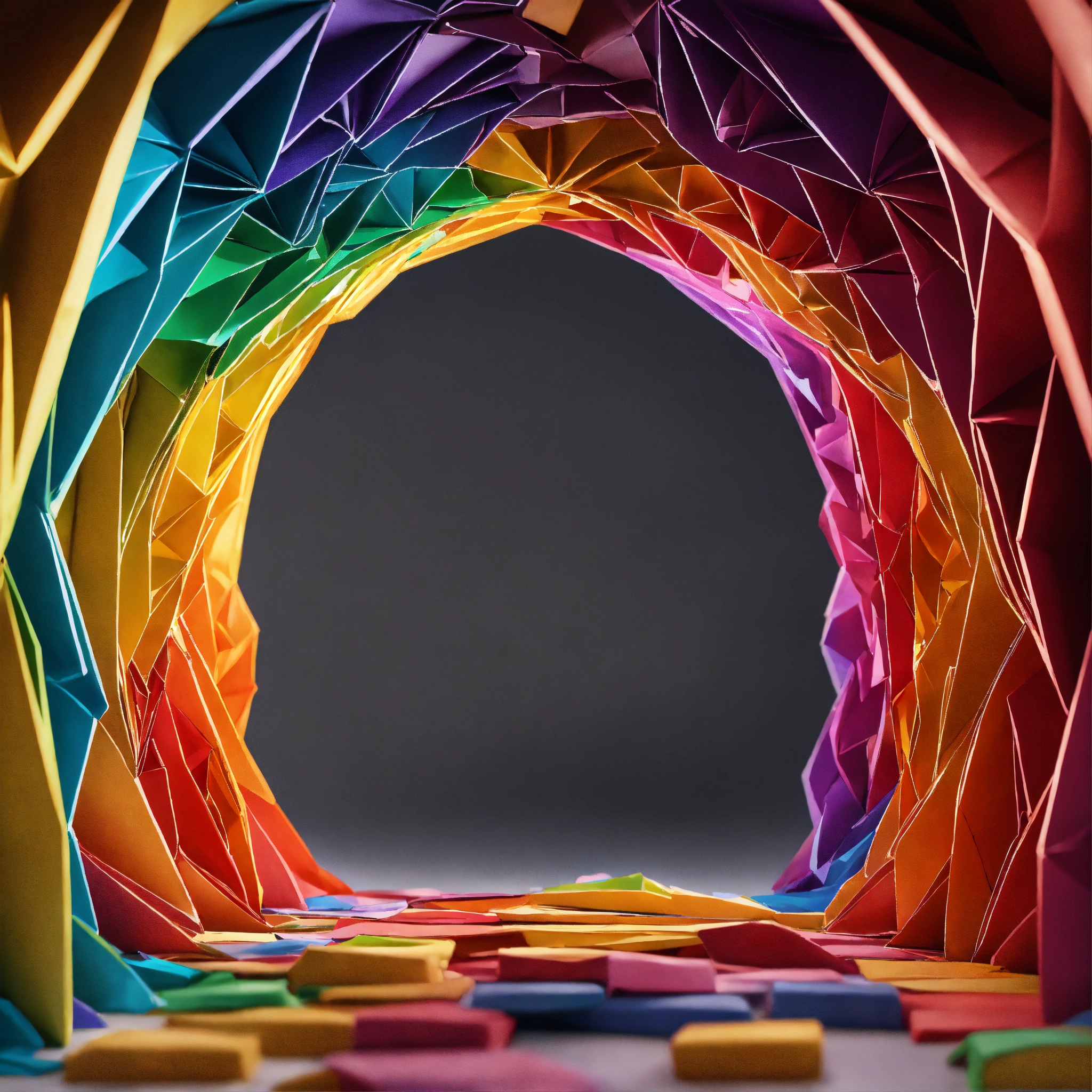 Lexica - Origami rainbow arch on a white background, 8k resolution ...