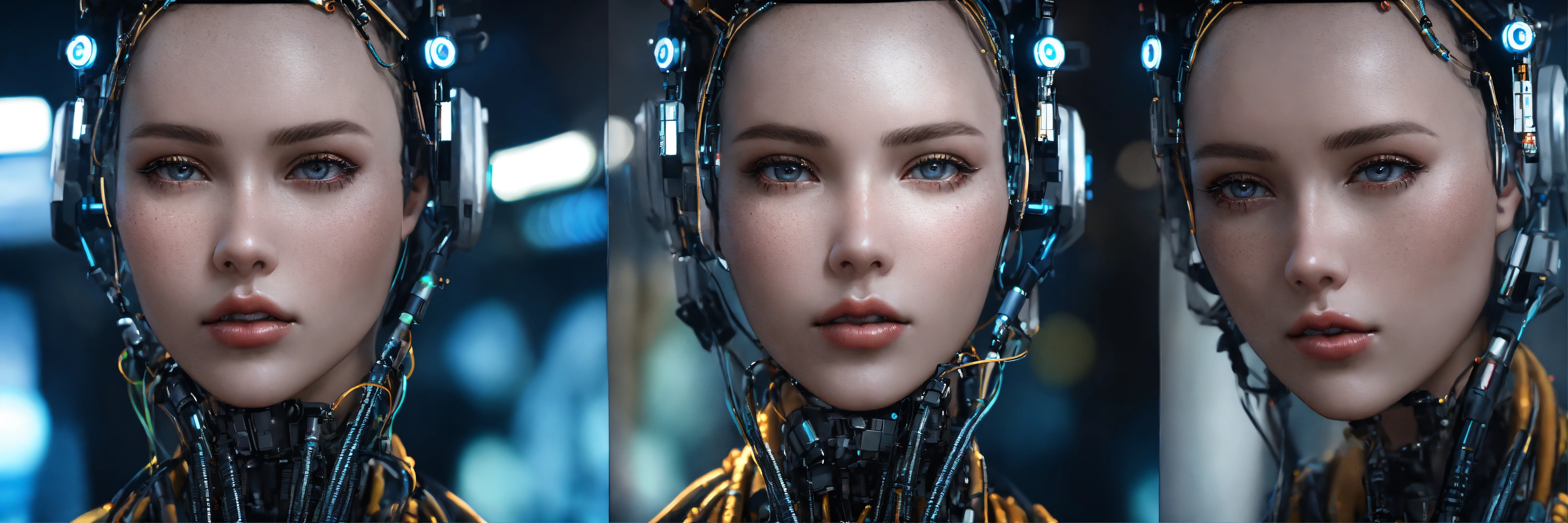 Lexica - Portrait of a robot girl, enormous lips, transparent neck ...