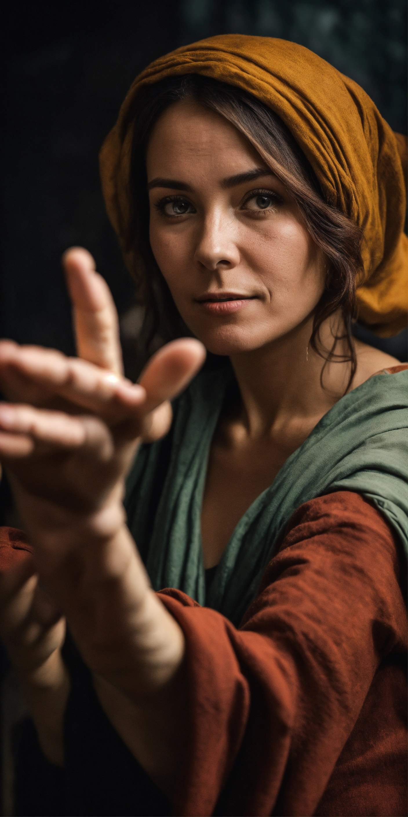 Lexica - A woman in her thirties, like a beggar with her hand ...