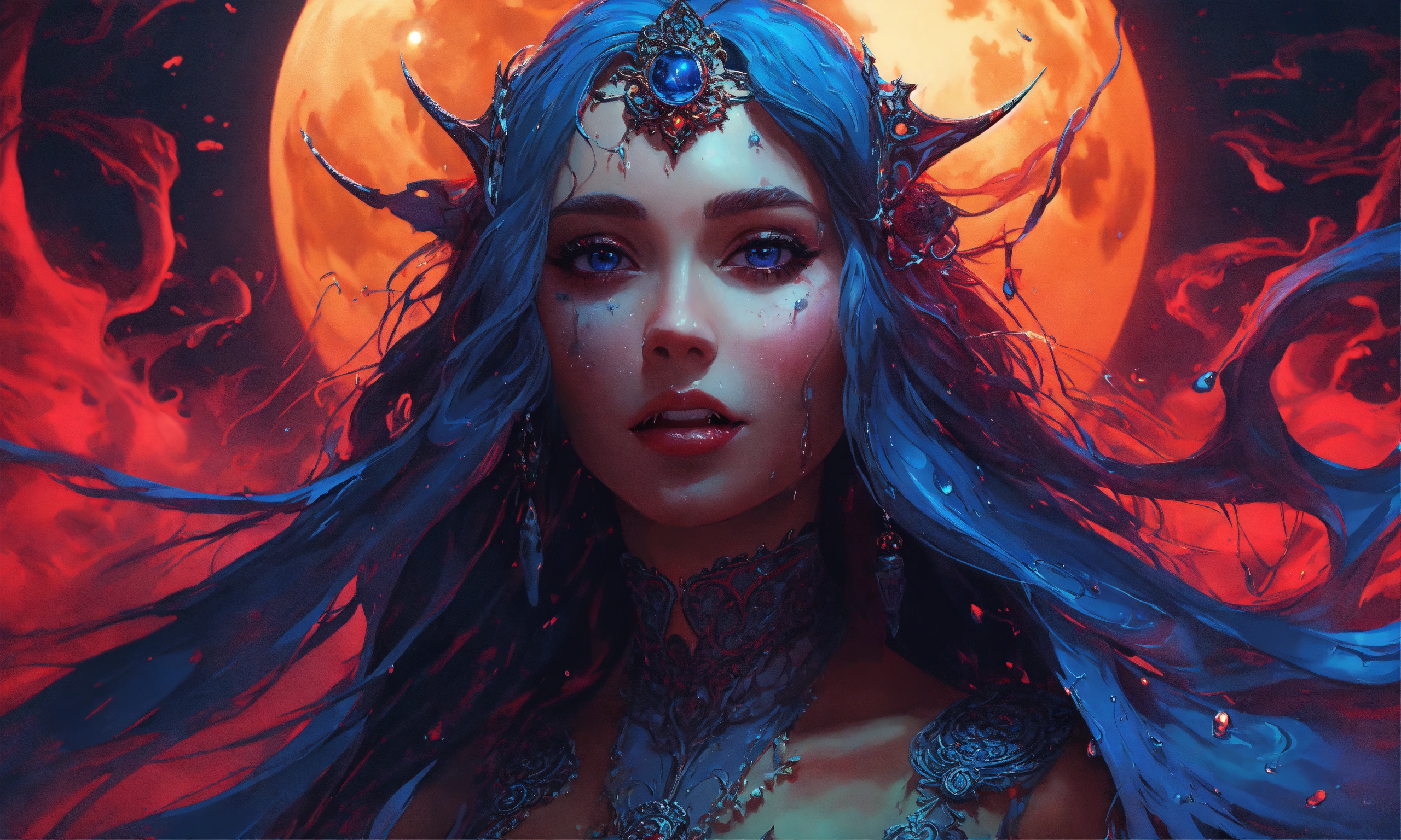 Lexica - Splash art, a quirky liquid portrait of a hauntingly beautiful ...