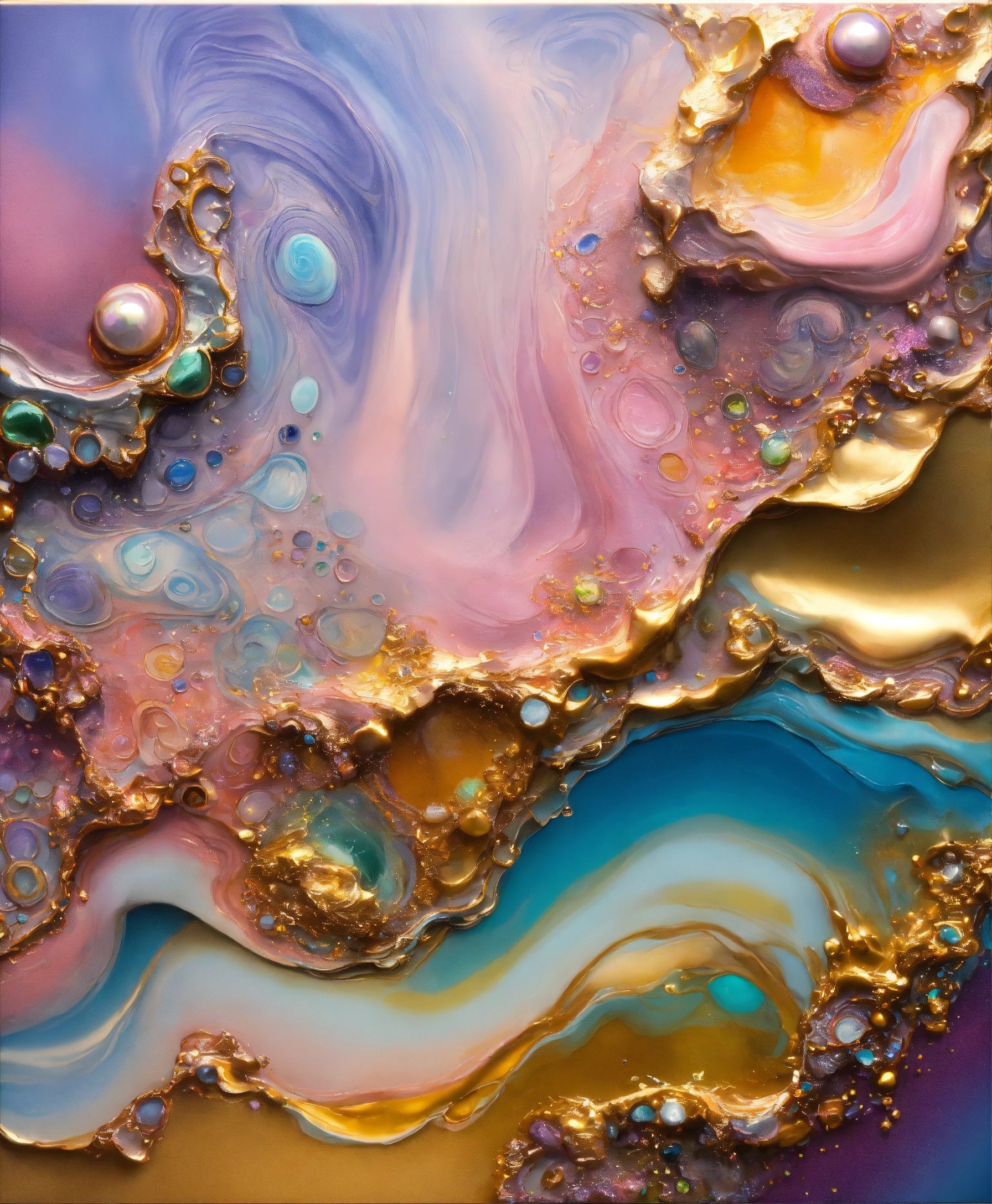 Lexica - Colorful abstract painting oil and water complex complicated ...