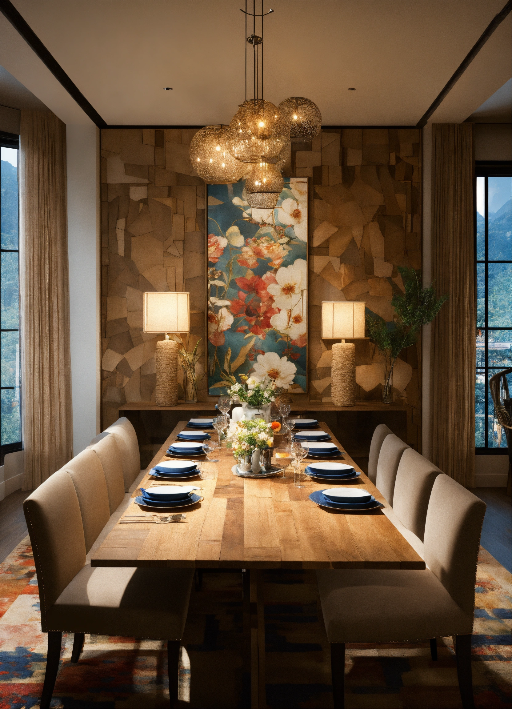 Lexica - Long design tAble for dining 3d art