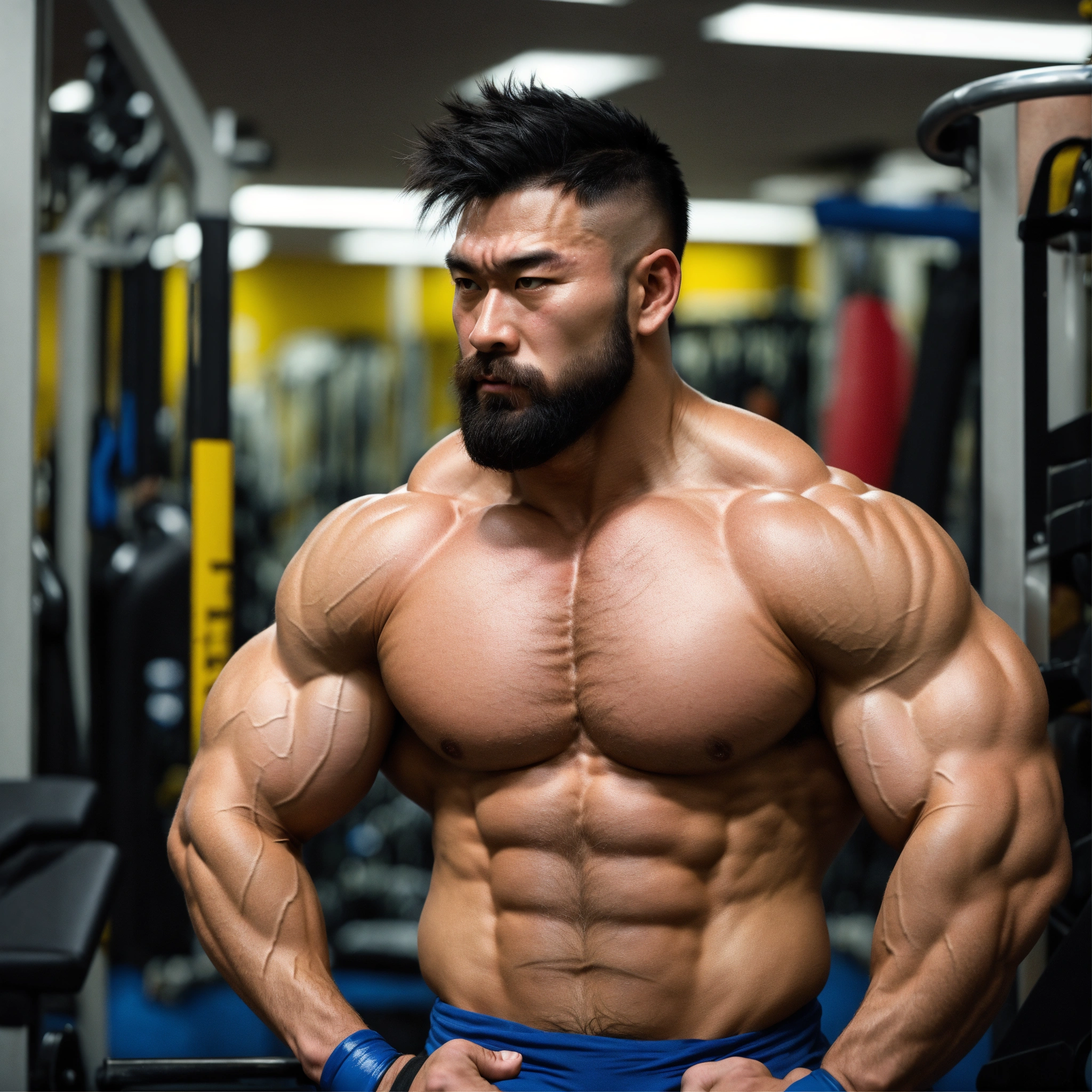 Lexica - 30-year-old hairy man with big muscles, Ryu from Street ...