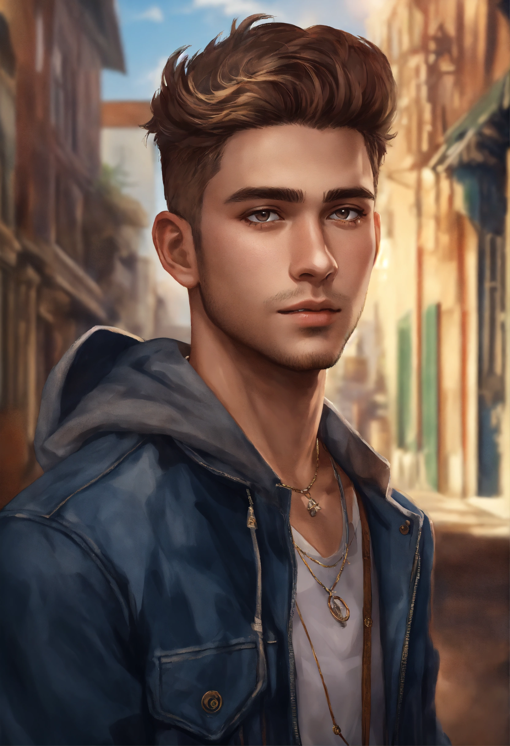 Lexica - Portrait half body avatar, young man, age 27, trendy clothes ...