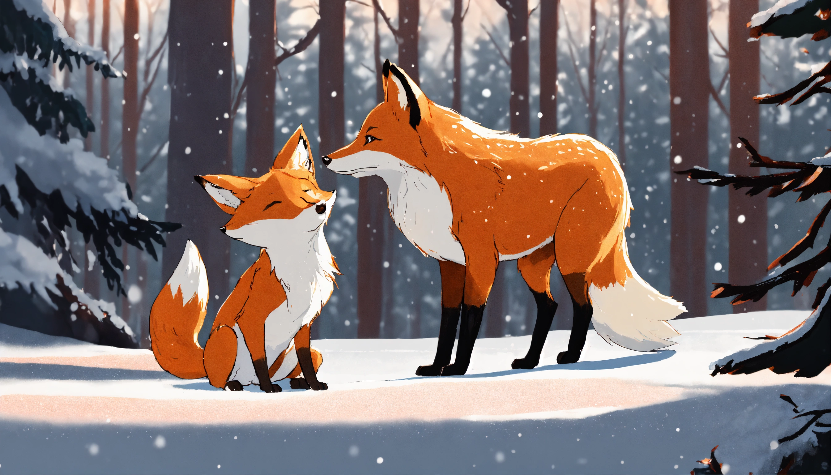 Lexica - A cartoon-style fox with a white dough on her had is standing ...