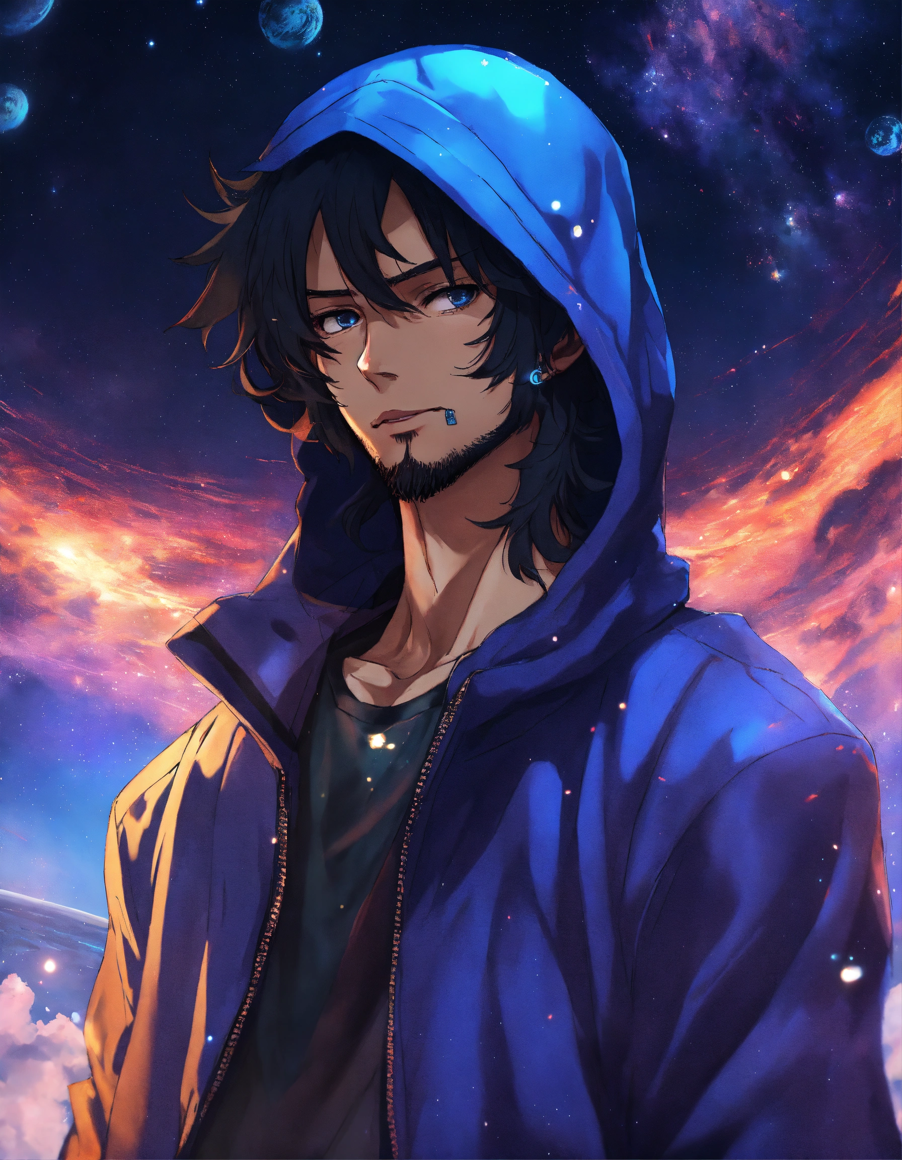 Lexica - Profile image of a cyberpunk anime character wearing a hoodie ...