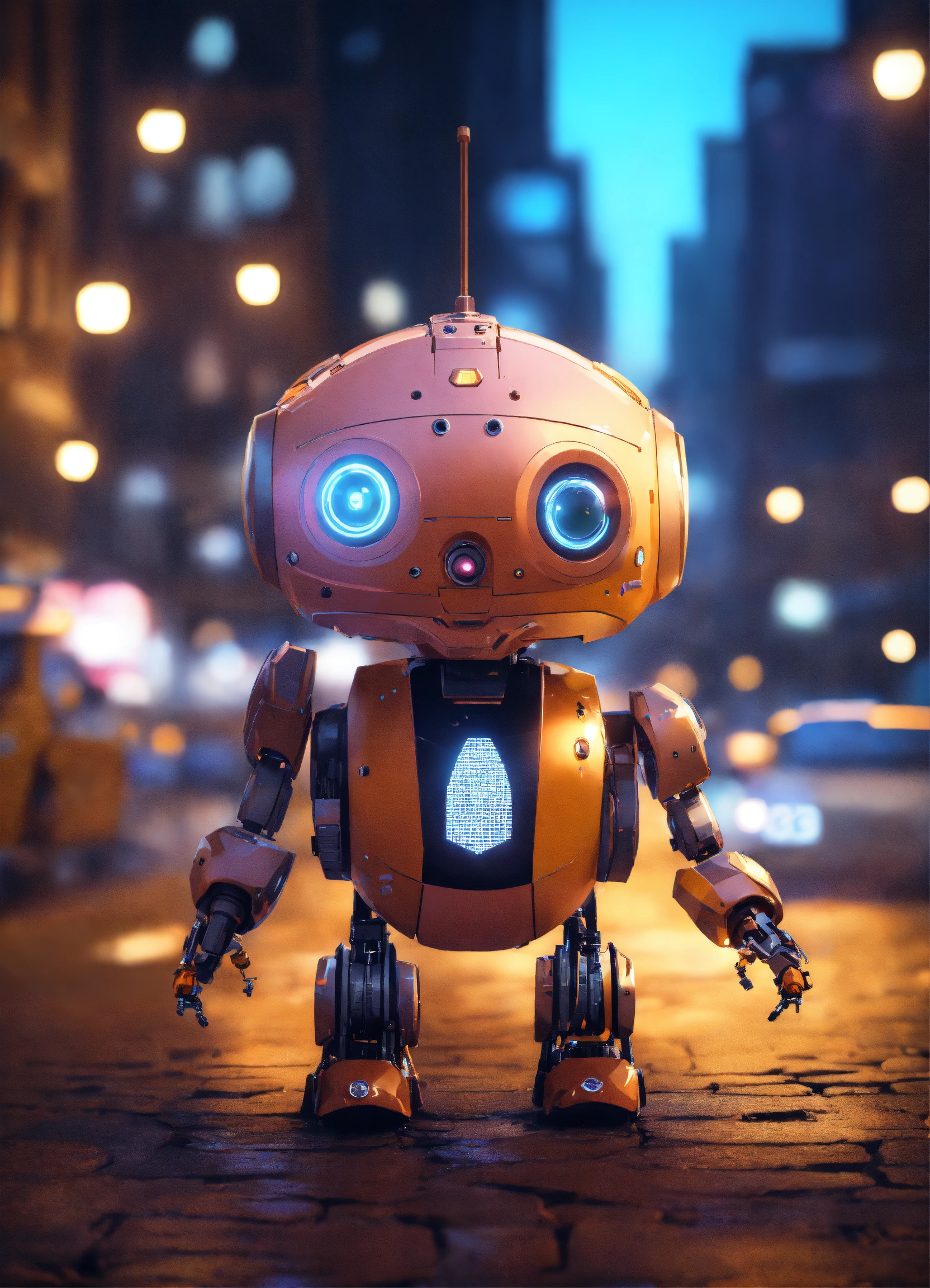 Lexica - Unreal engine render of a cute tiny robo in a busy, crowded ...