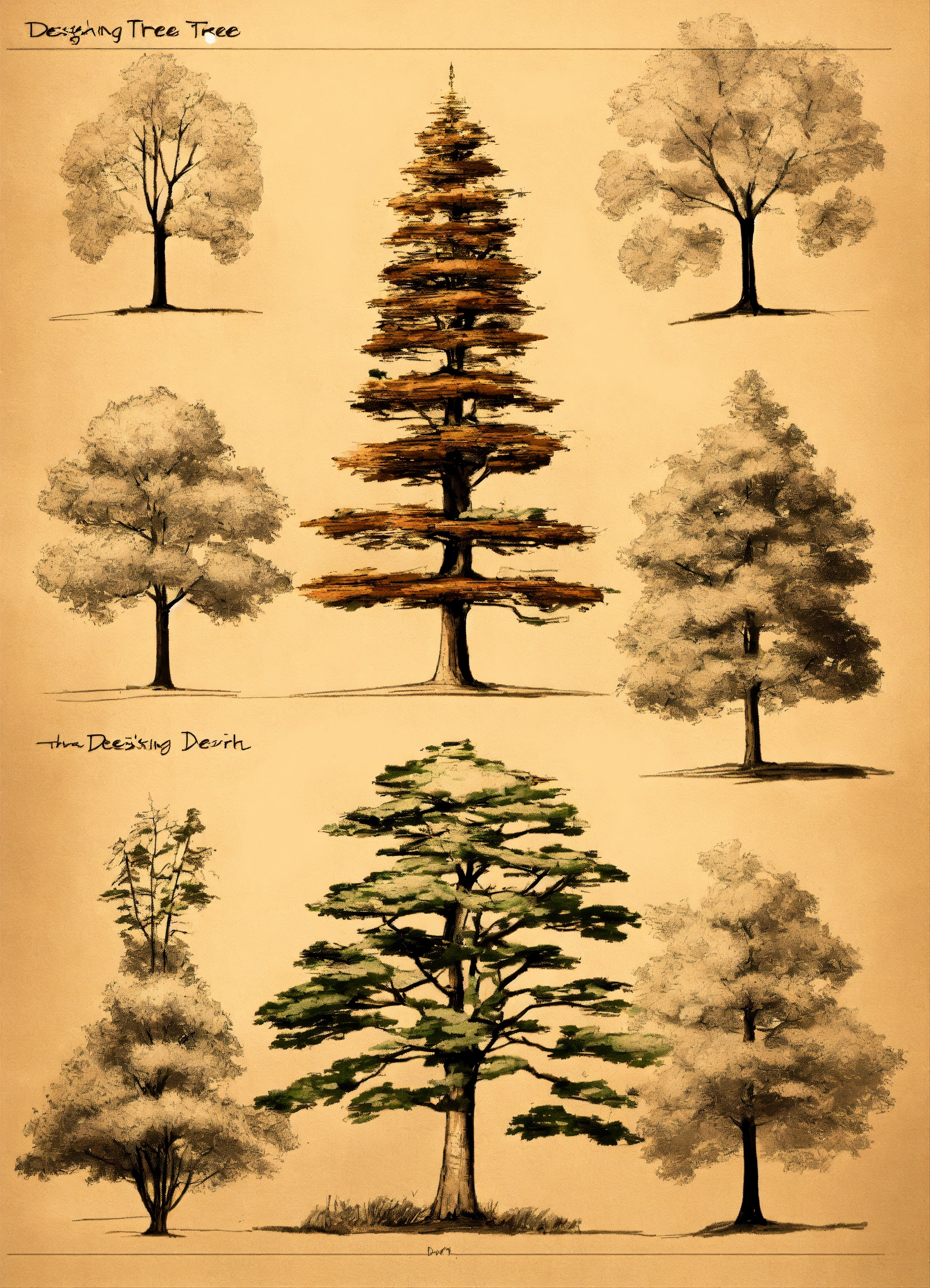 Lexica - Designing tree, designing sheet, sketch out designs,