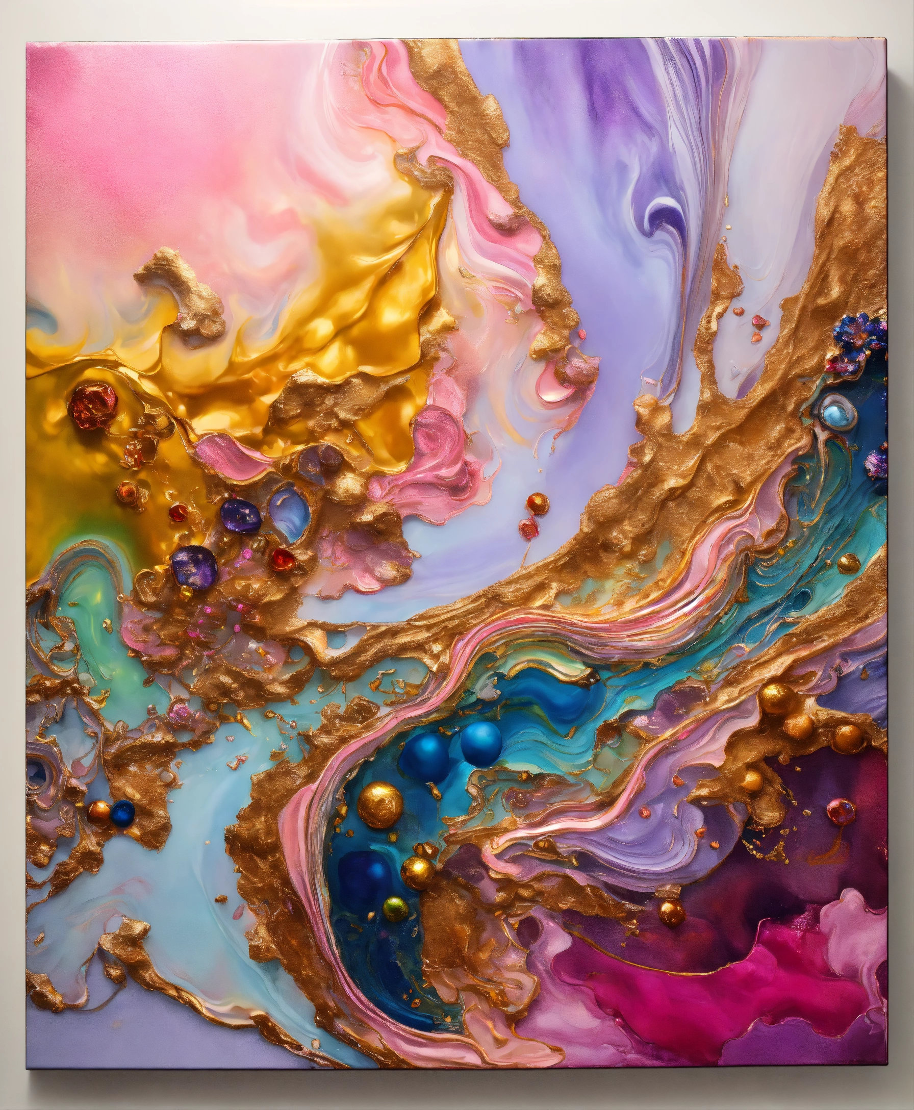 Lexica - Colorful abstract painting oil and water complex complicated ...