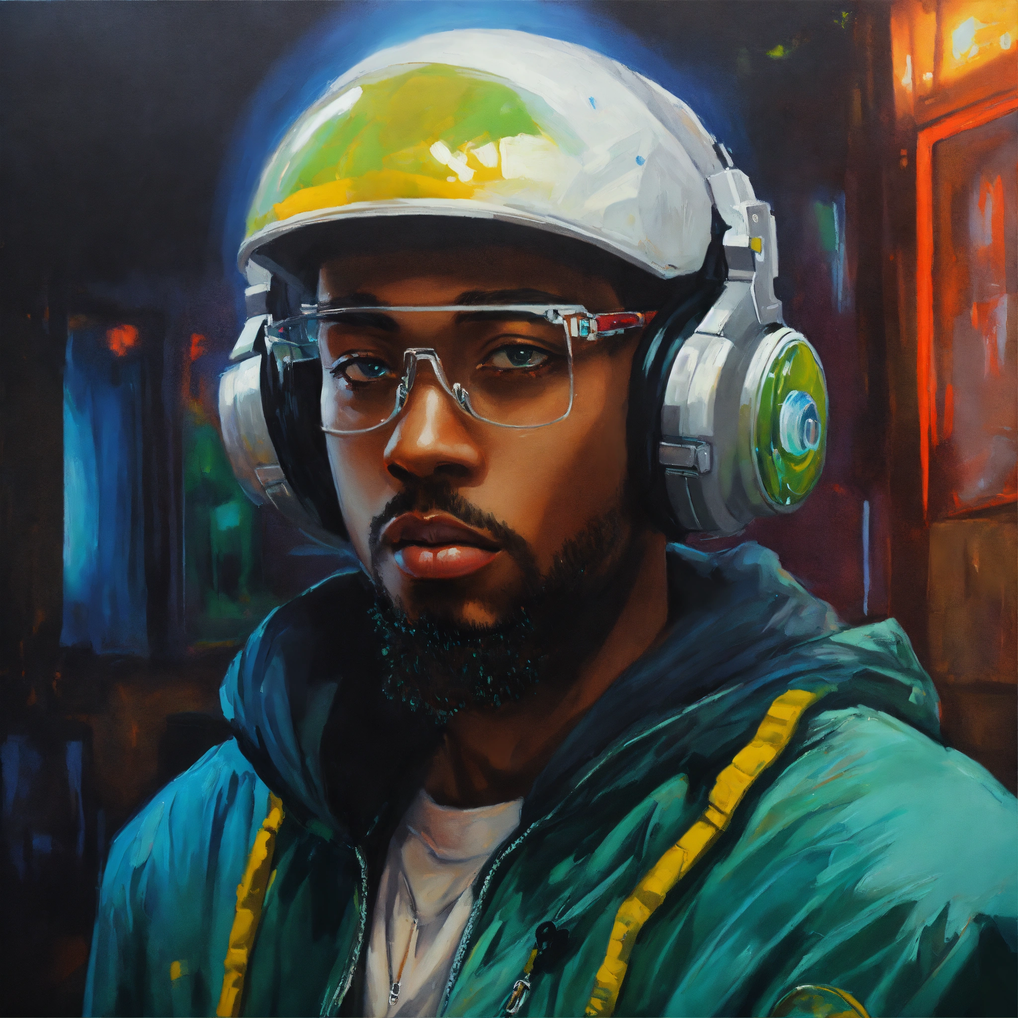 Lexica - Sci-fi fantasy Rapper Artist, Head shot, oil painting art ...