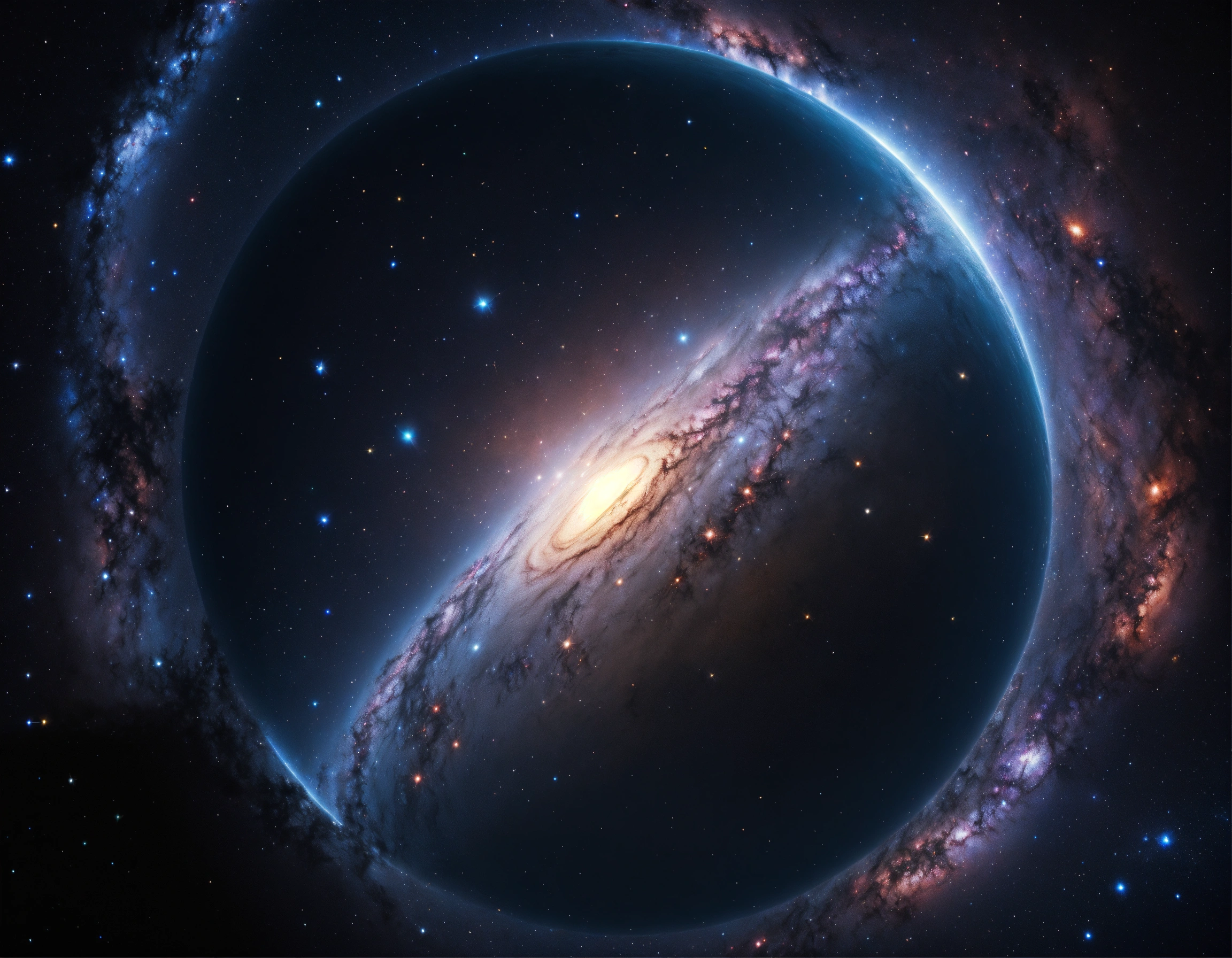 Lexica - Starry black outer rim of the galaxy, 9K, realistic, sci-fi