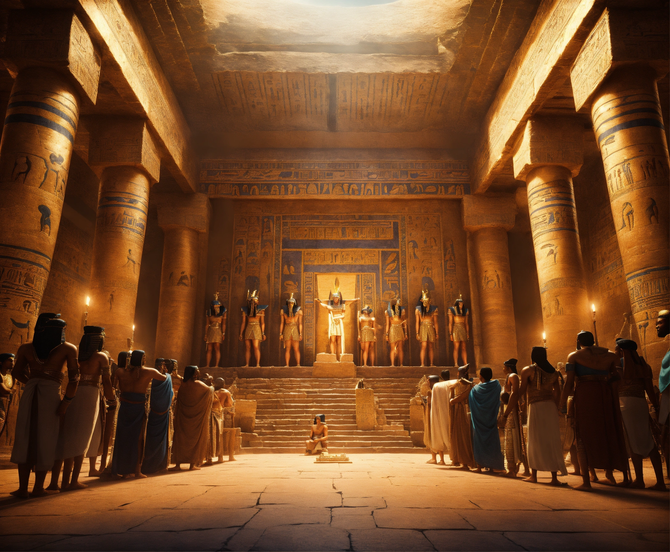 Lexica - An epic fantasy scene in ancient Egypt featuring the big hall ...