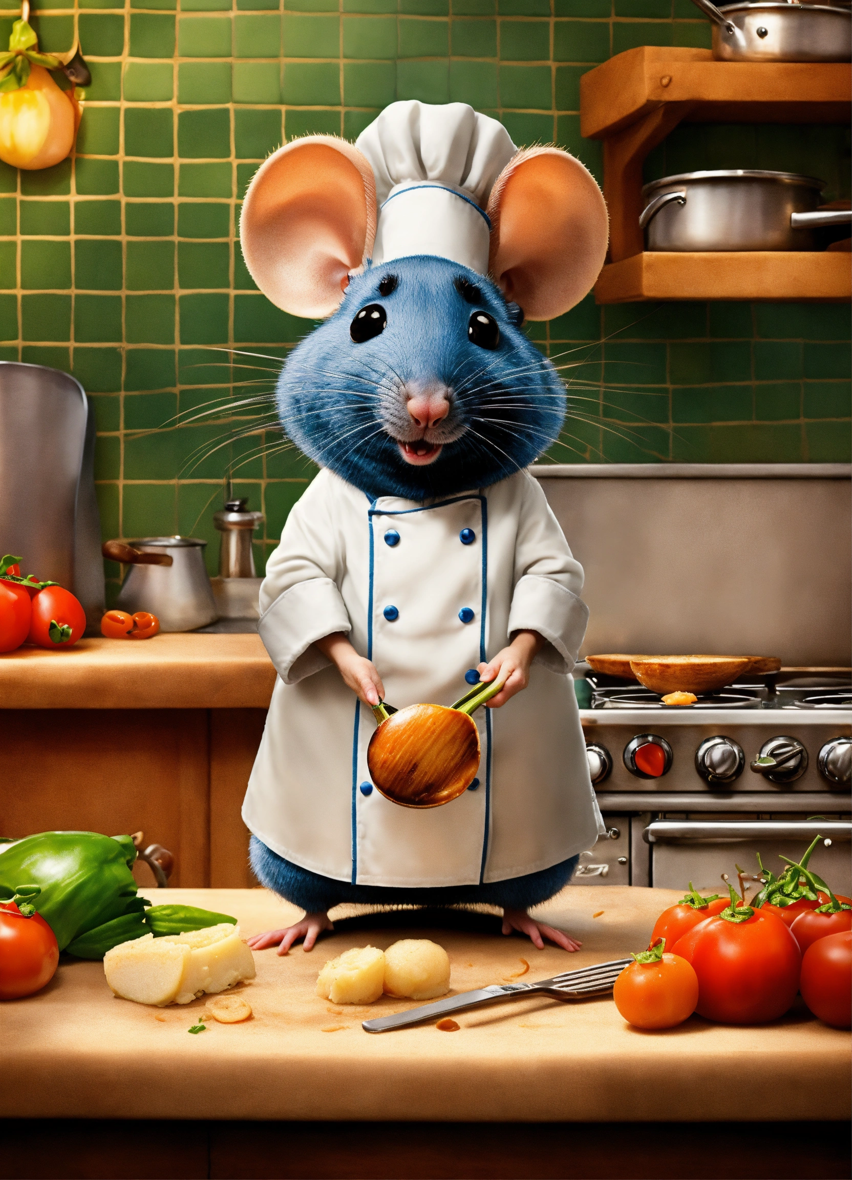 Lexica - A mouse look like a cooking chef, funny and pro like ratatouille