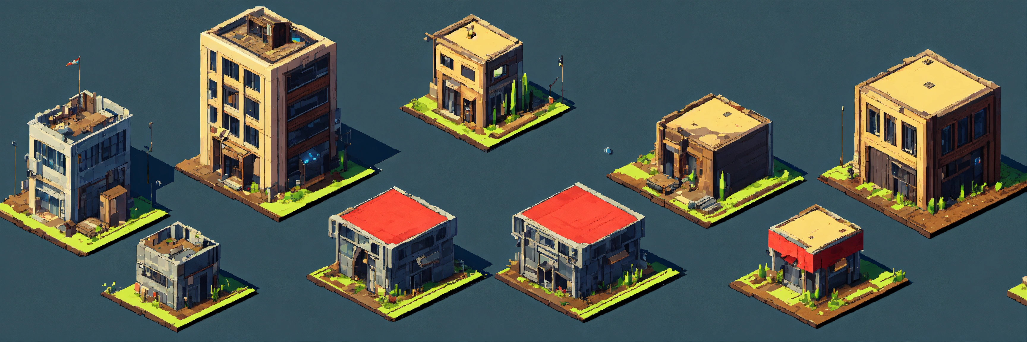Lexica - Isometric. short to tall Upgrade progression of a post ...