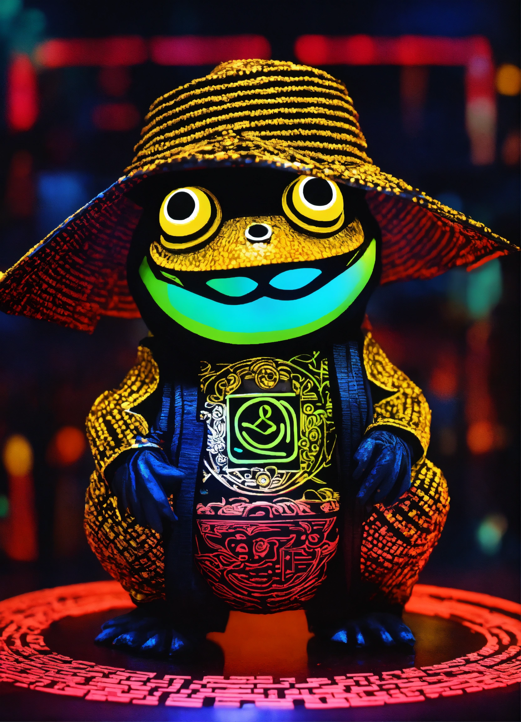 Lexica - A toad made out of a 3d black and white neon black light ...