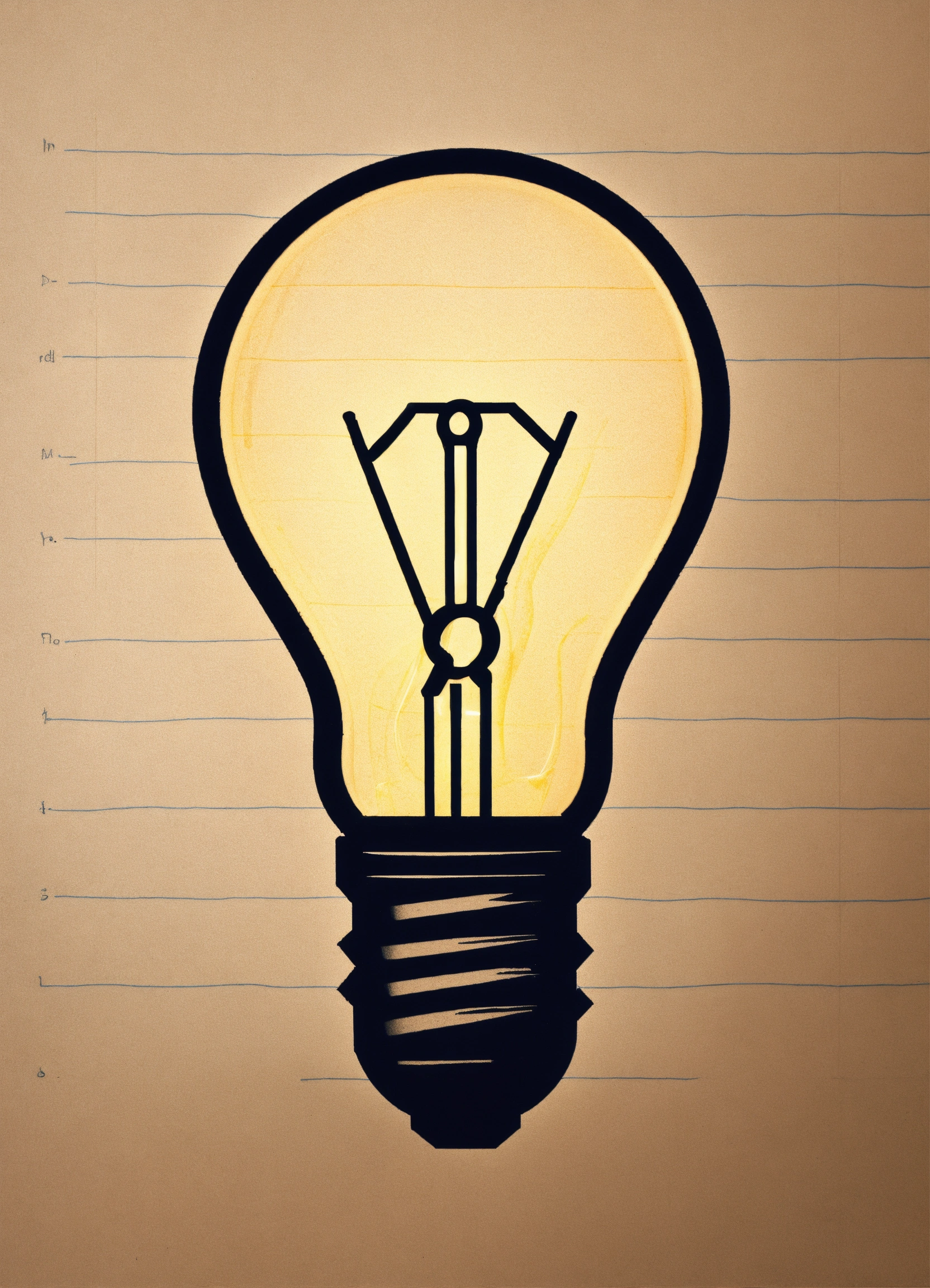 Lexica - Make a simplistic logo of light bulb drawn in a sheet of paper ...