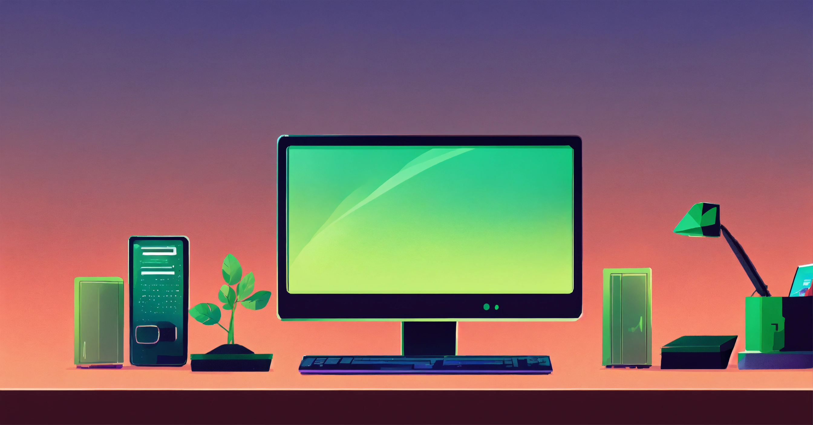 Lexica - Money and a computer. no text. simple flat gradient ...