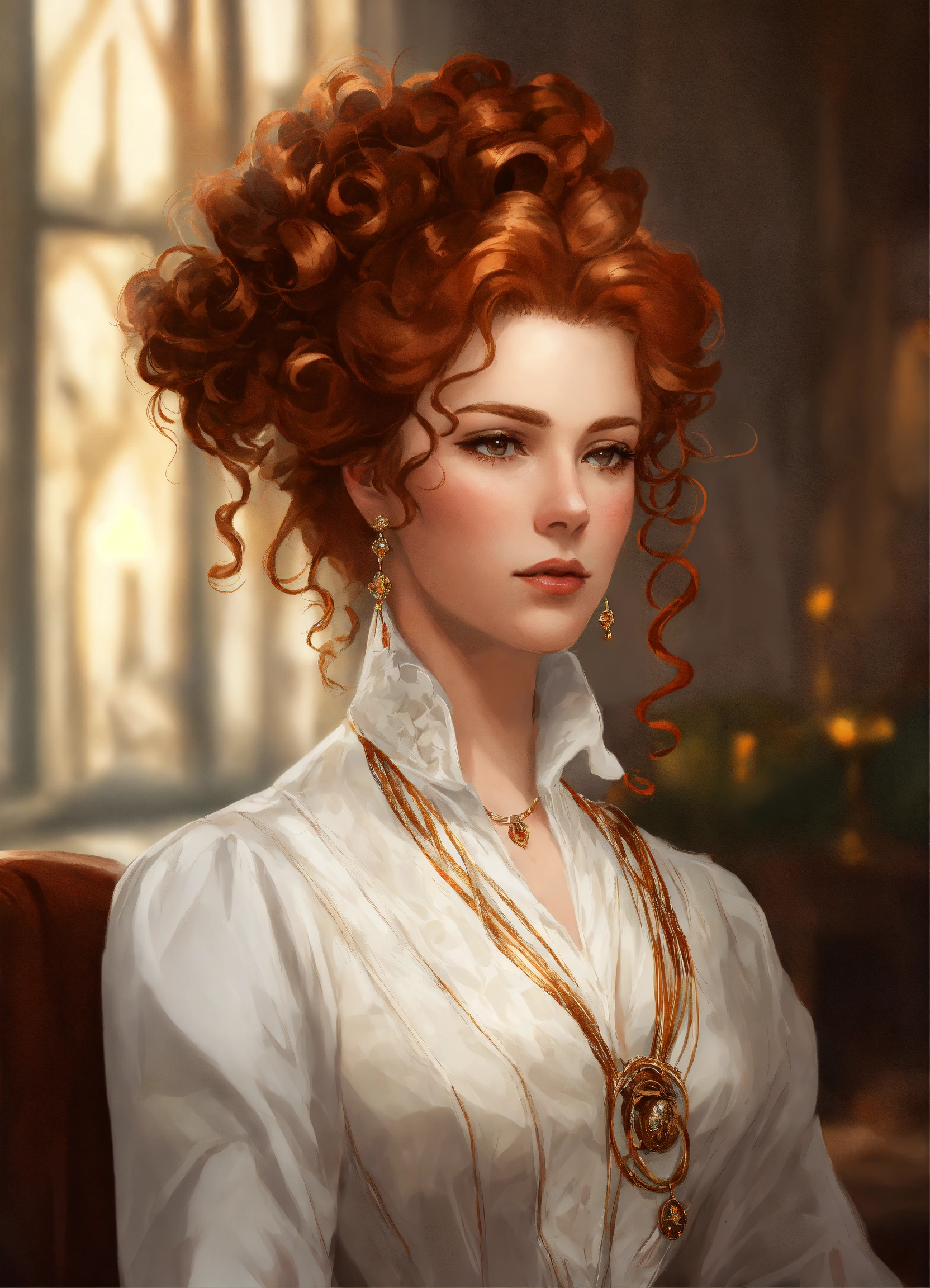 Lexica - Digital art portrait of a rich British aristocrat woman with ...