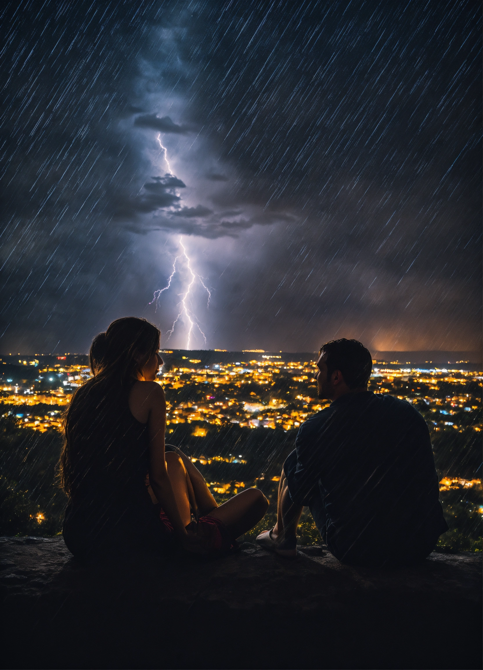 Lexica - Two strangers, a man and woman, sitting away from each other ...