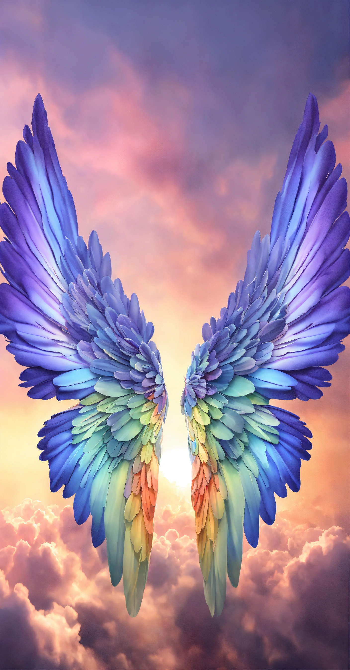 Lexica - Beautiful and perfect small angel wings in soft rainbow colors ...