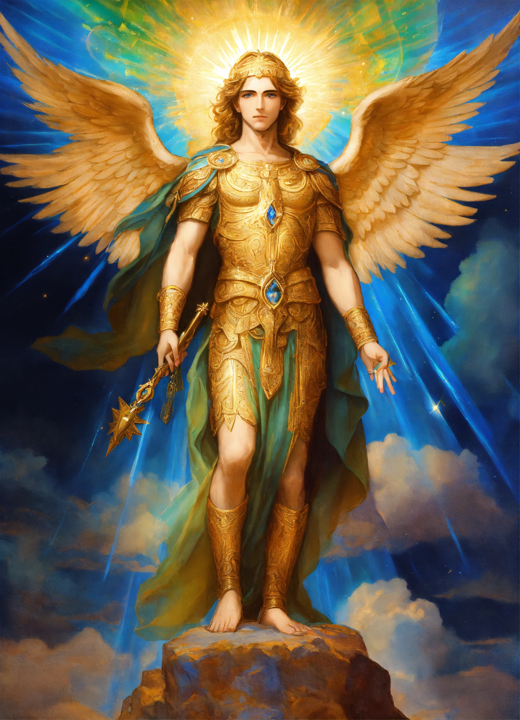 Lexica - Archangel Michael with an ancient visage, mystical presence ...