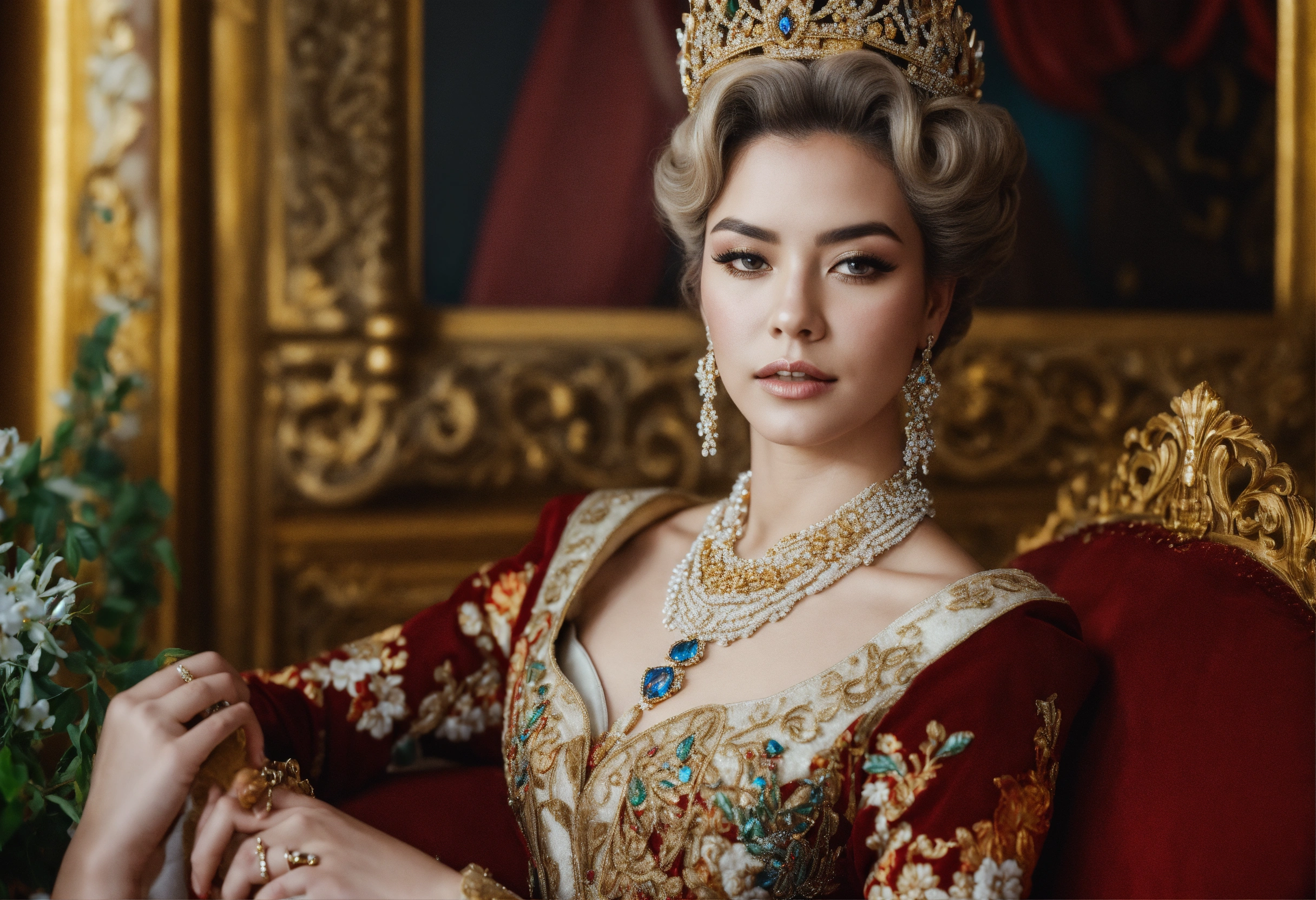 Lexica - Take photos of different queens in reference style,White skin