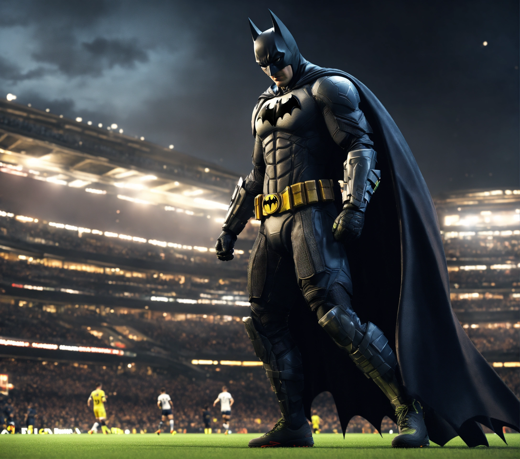 Lexica - Batman Soccer player, octane render, dark city, light city ...