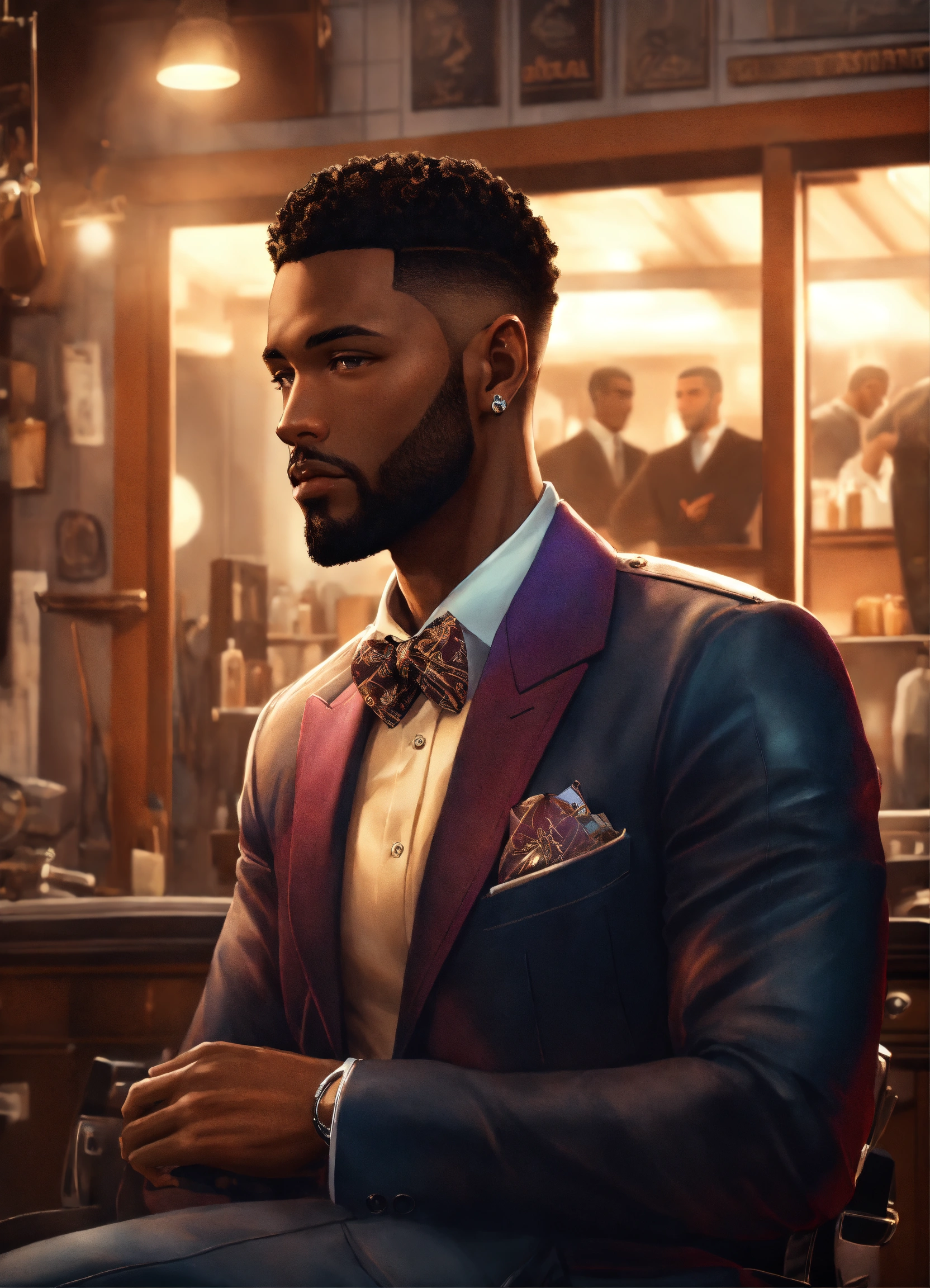 Lexica - Photorealistic Illustration closeup of a handsome black man ...