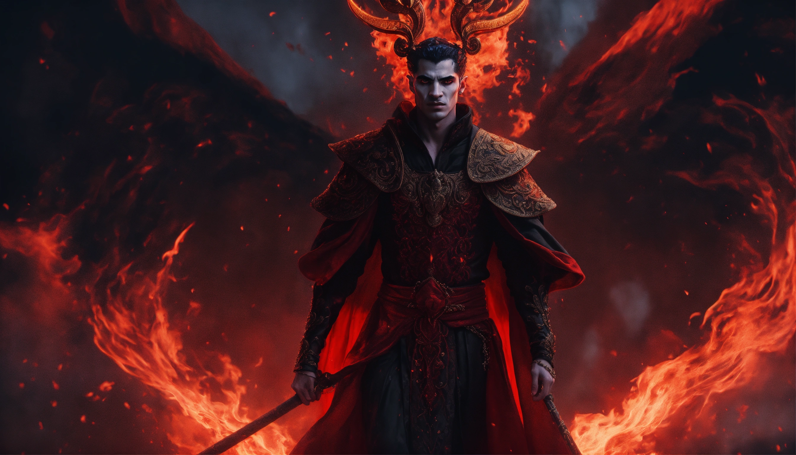 Lexica - Dramatic, fantasy portrait of a young and handsome depiction ...